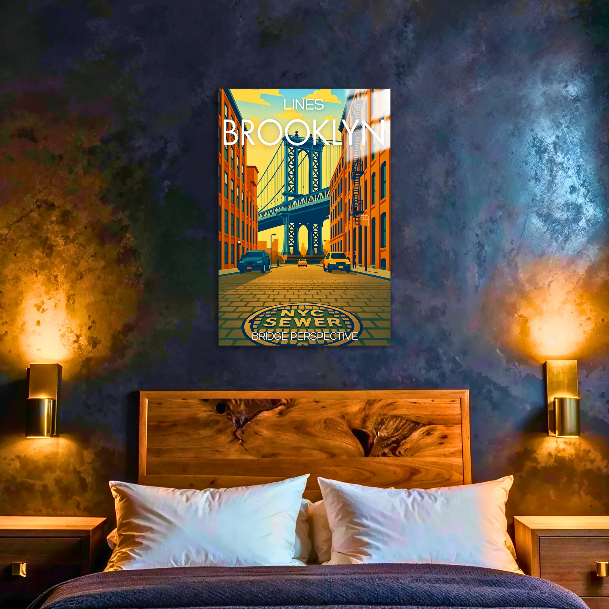 tableau-affiche-lines-brooklyn-dans-la-chambre | DreamWay