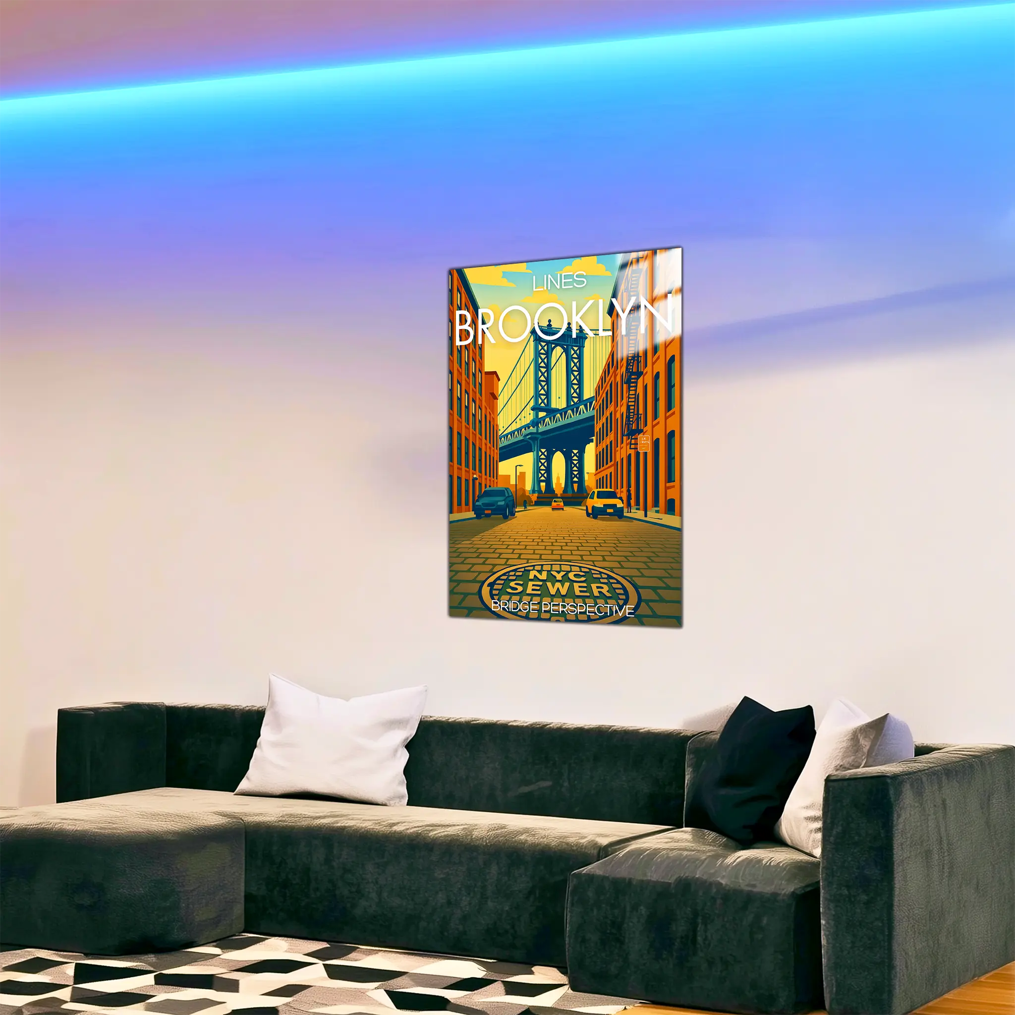 tableau-affiche-lines-brooklyn-dans-le-salon | DreamWay
