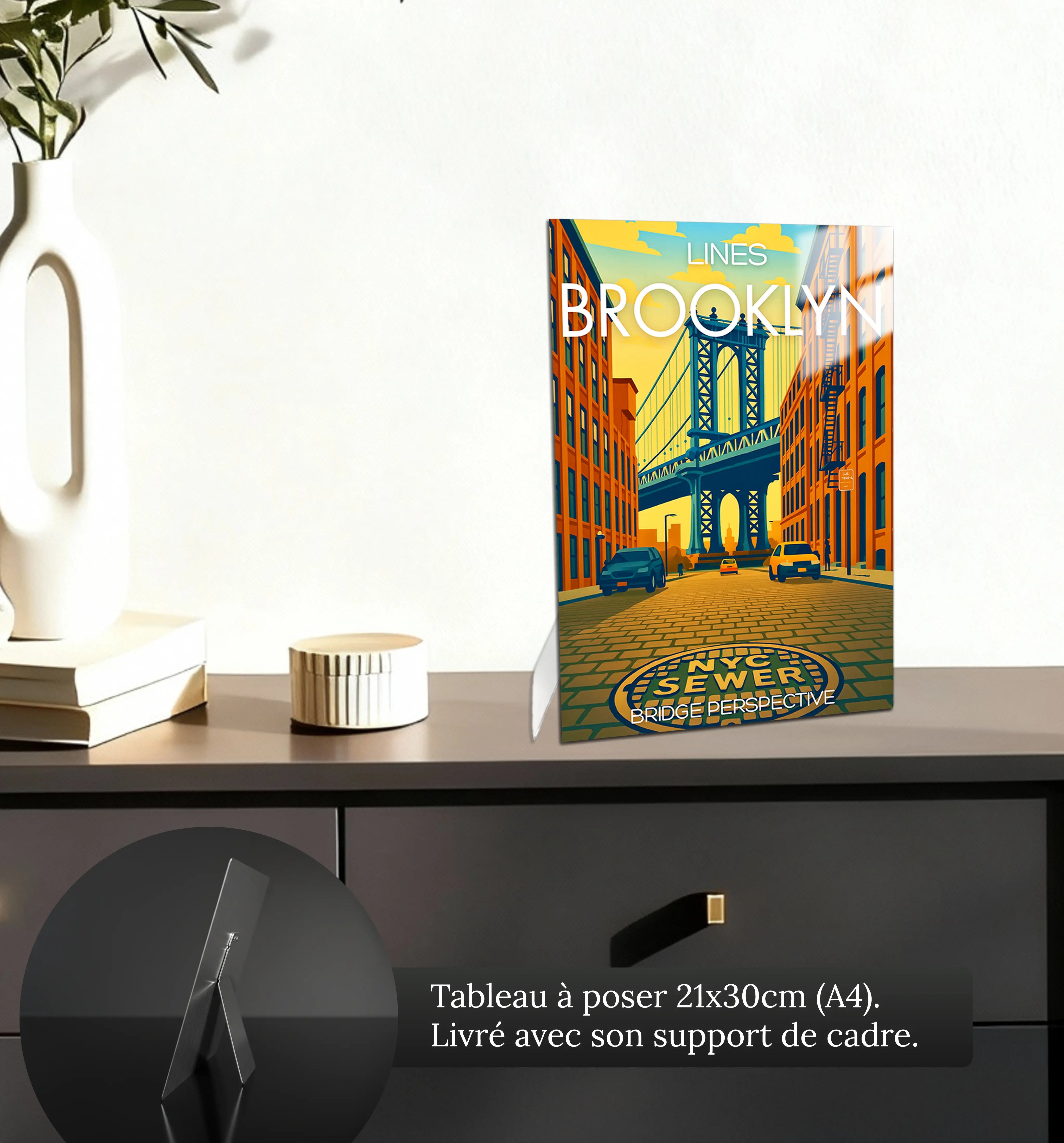 tableau-affiche-lines-brooklyn-petit-format-a-poser-sur-meuble | DreamWay