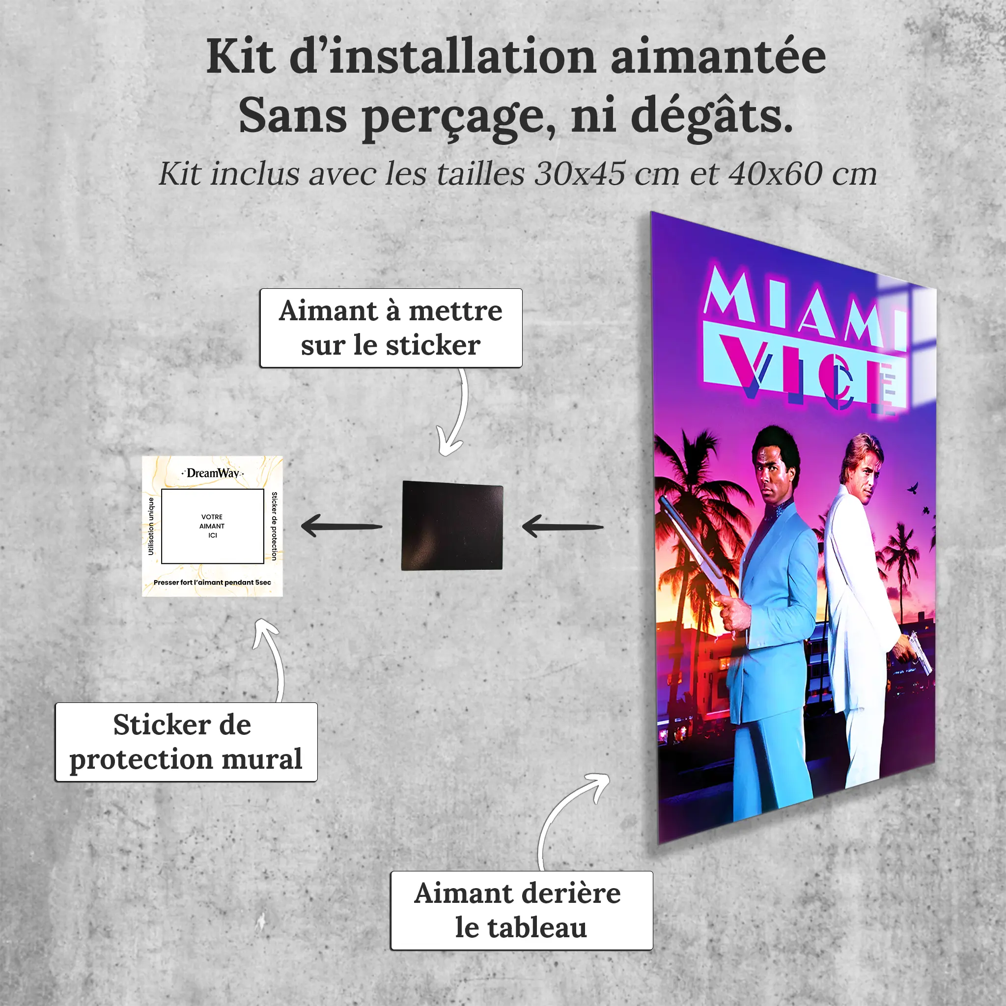 tableau-affiche-miami-vice-avec-installation-aimantee | DreamWay