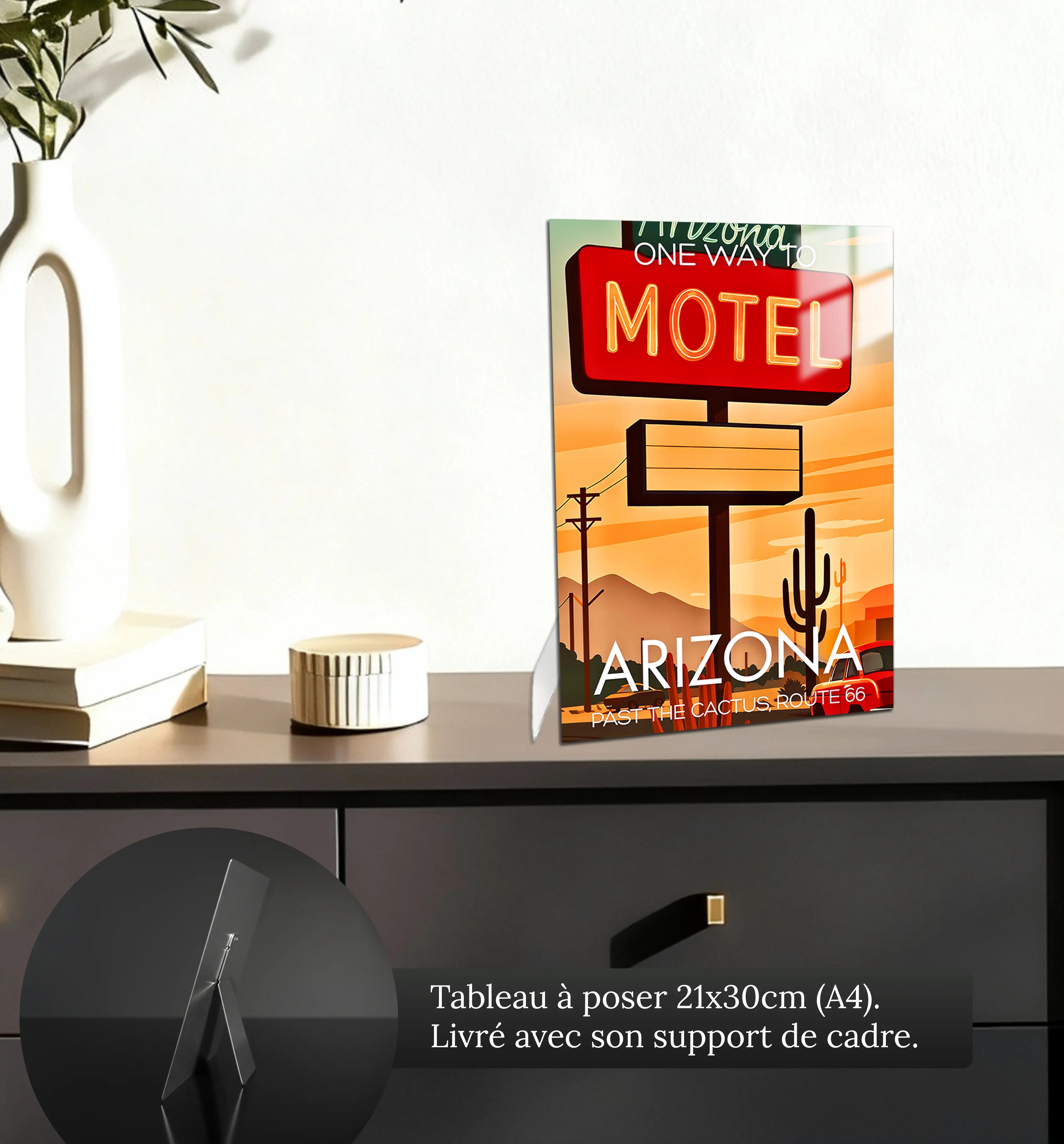tableau-affiche-motel-route-66-arizona-petit-format-a-poser-sur-meuble | DreamWay