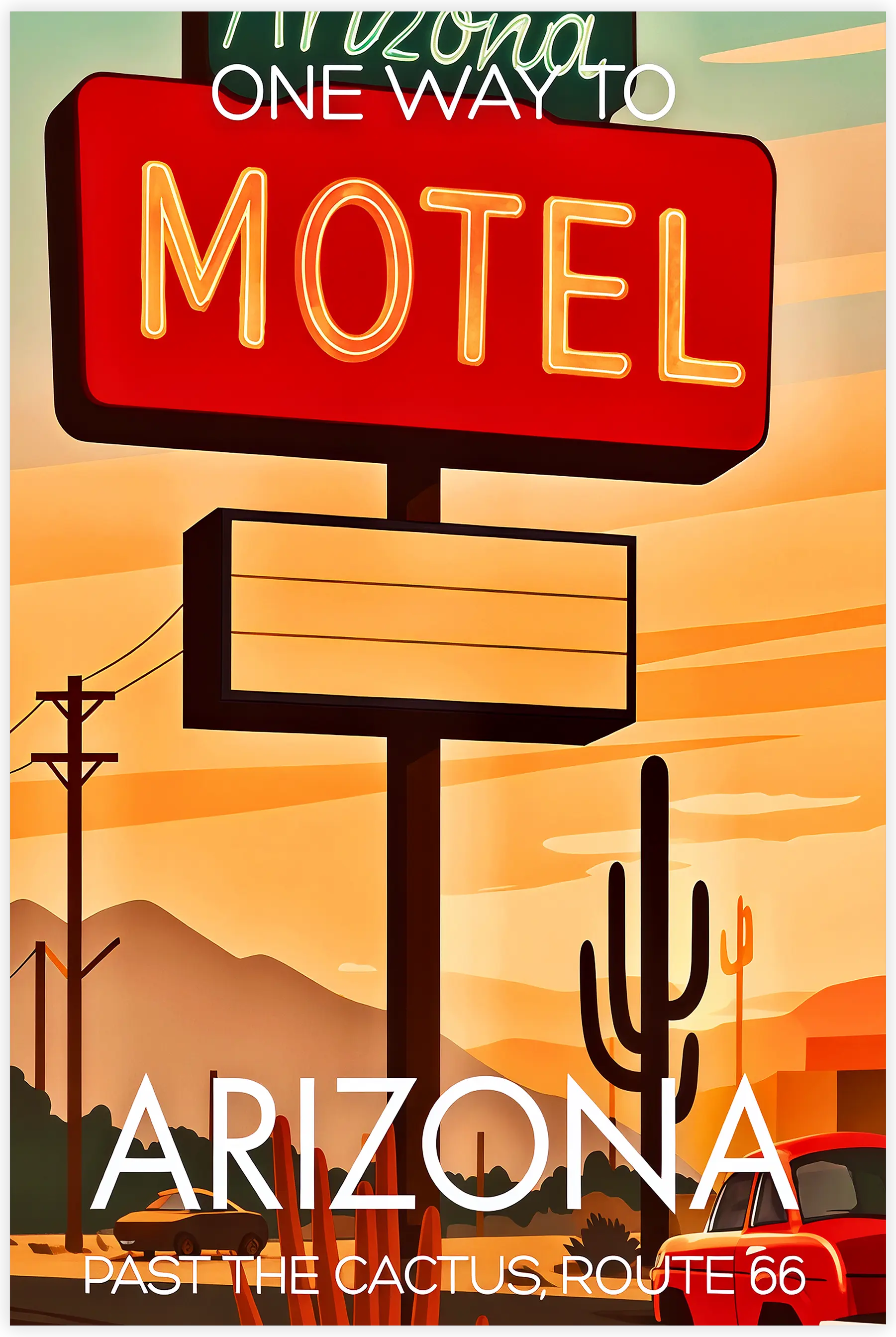 tableau-affiche-motel-route-66-arizona | DreamWay