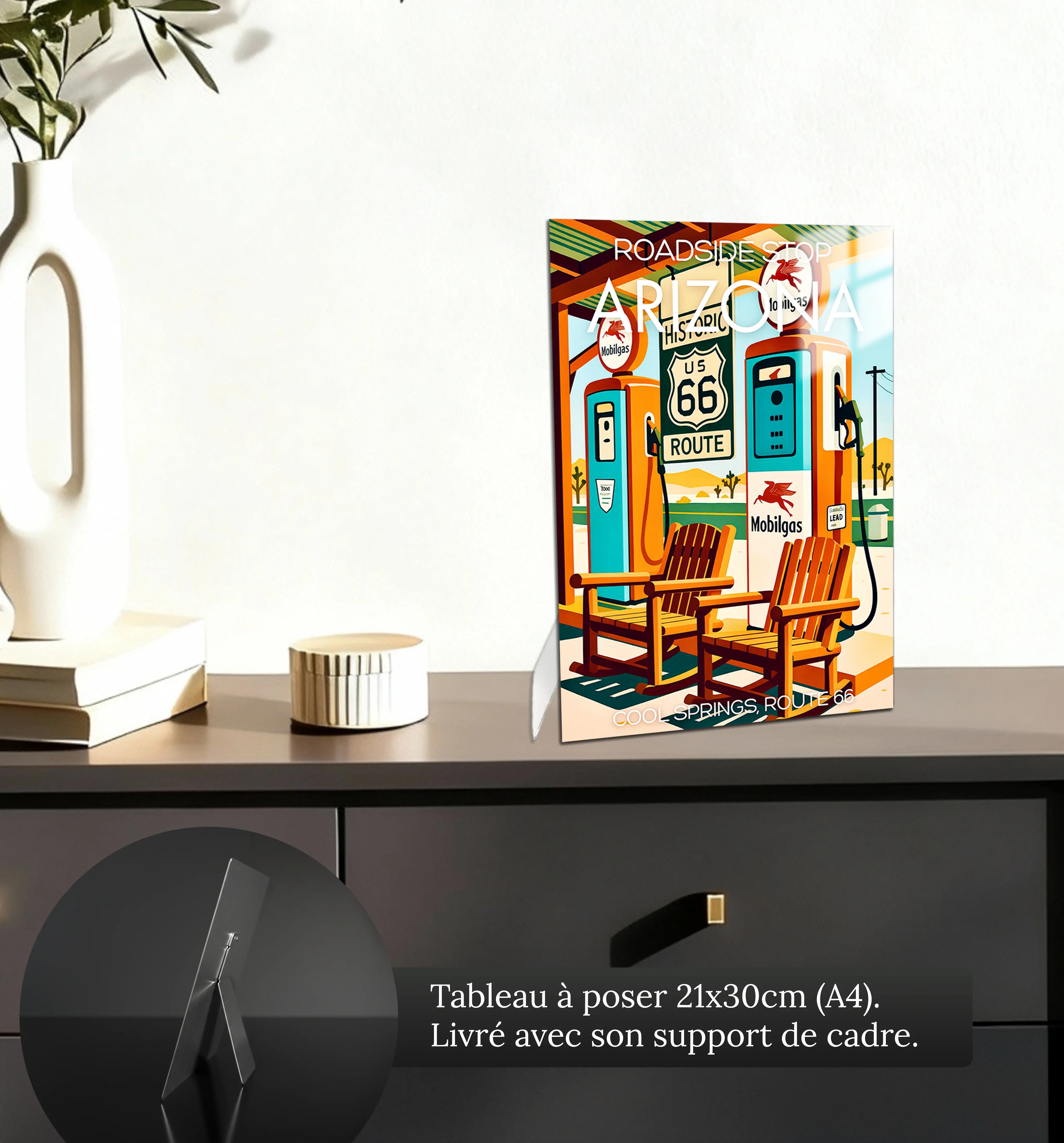 tableau-affiche-roadside-stop-arizona-petit-format-a-poser-sur-meuble | DreamWay