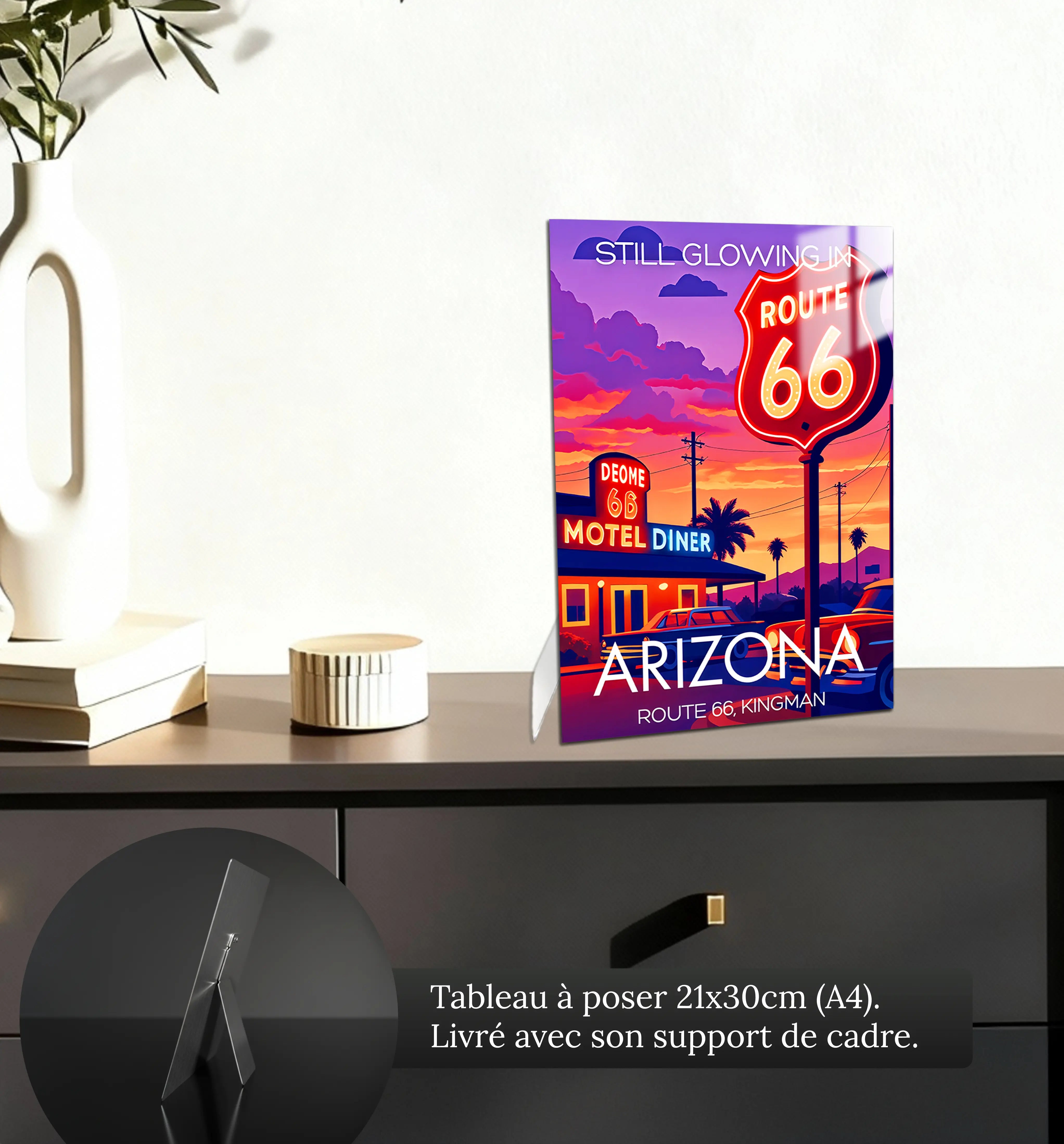 tableau-affiche-route-66-kingman-arizona-petit-format-a-poser-sur-meuble | DreamWay