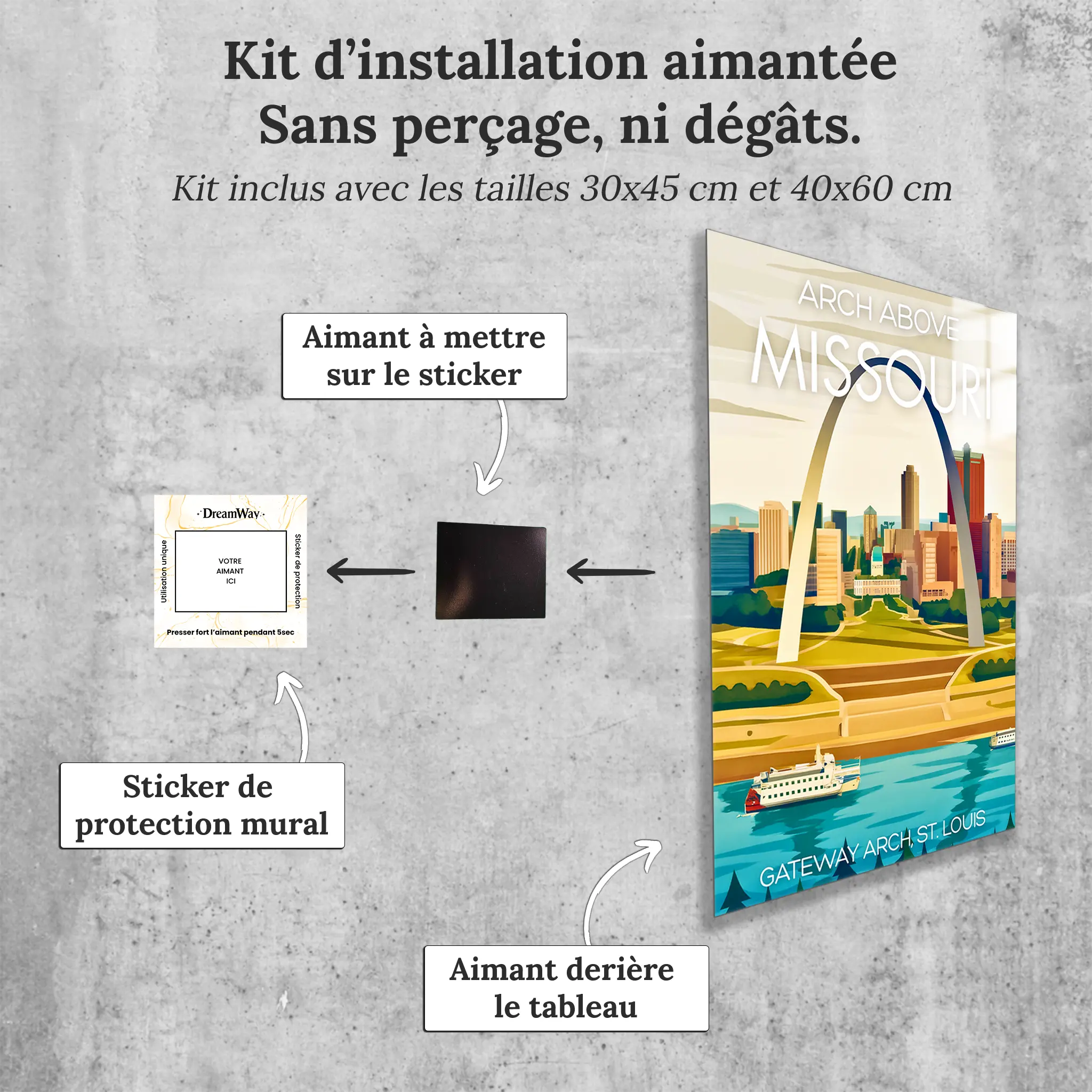 tableau-affiche-saint-louis-missouri-avec-installation-aimantee | DreamWay