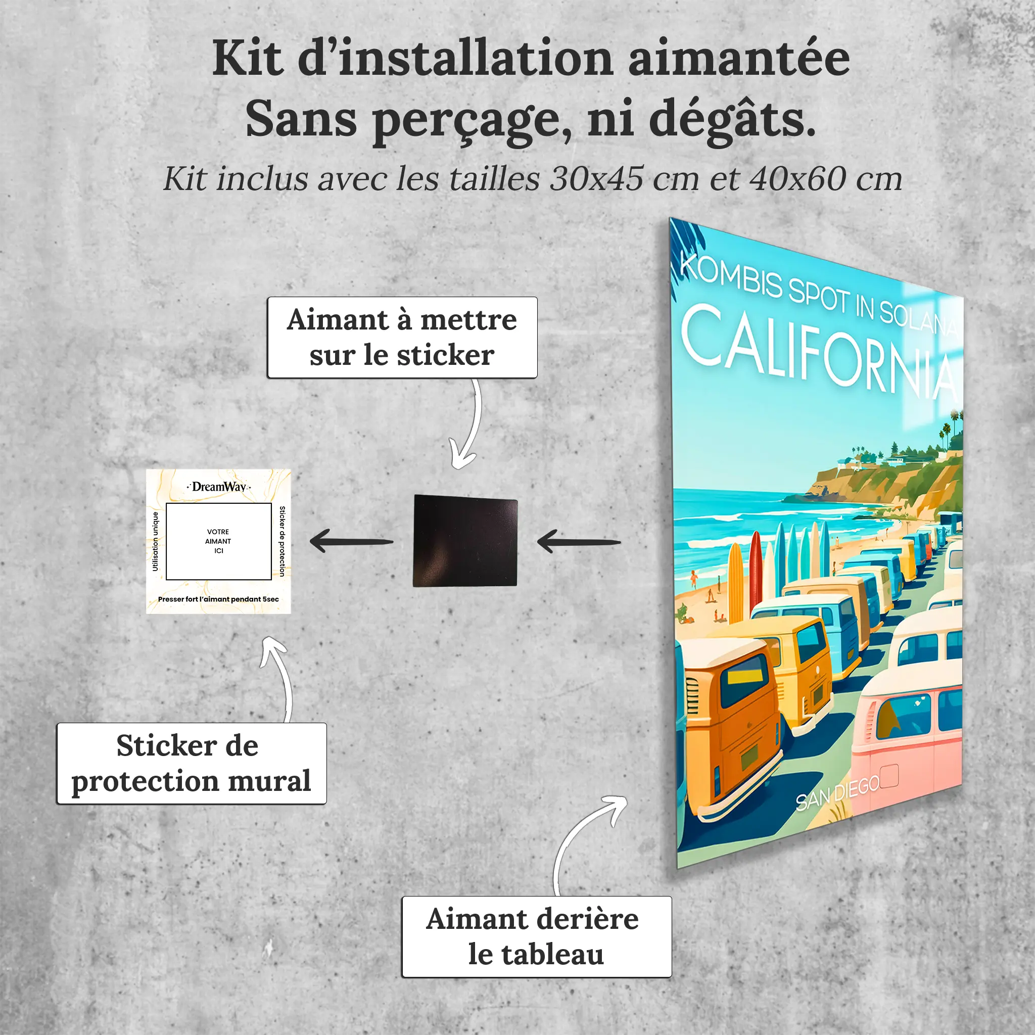 tableau-affiche-san-diego-california-avec-installation-aimantee | DreamWay