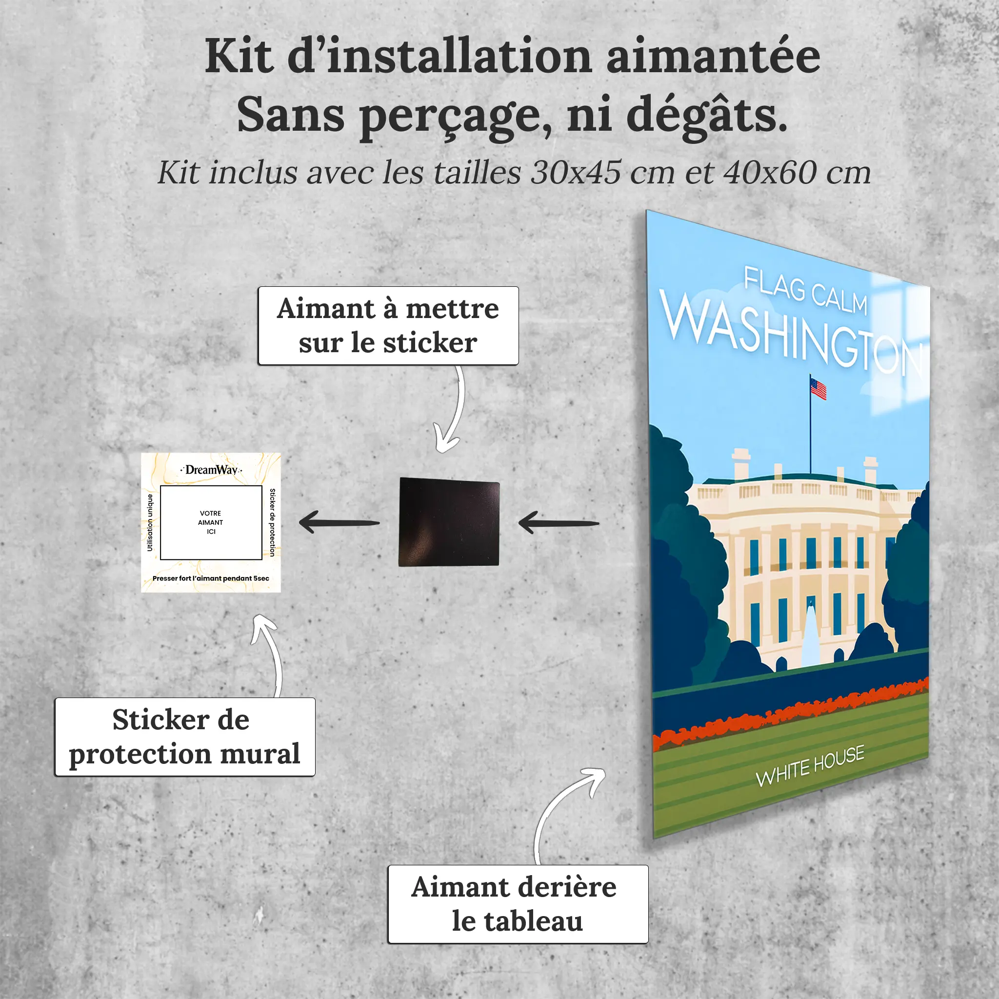 tableau-affiche-white-house-washington-avec-installation-aimantee | DreamWay