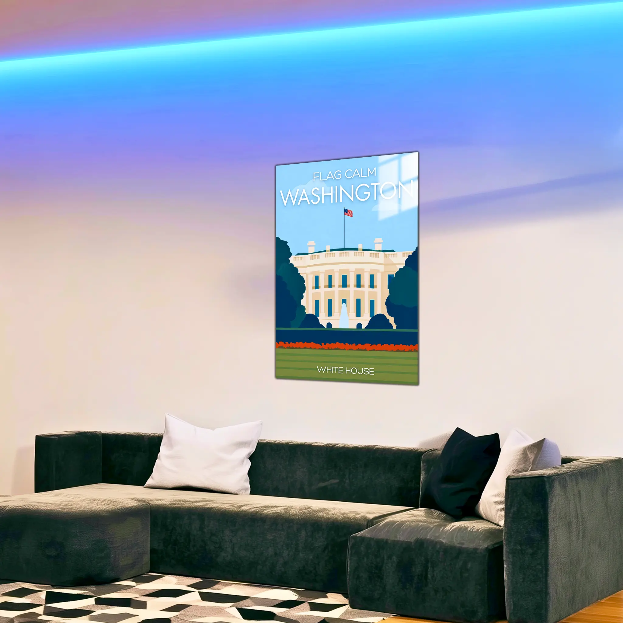 tableau-affiche-white-house-washington-dans-le-salon | DreamWay