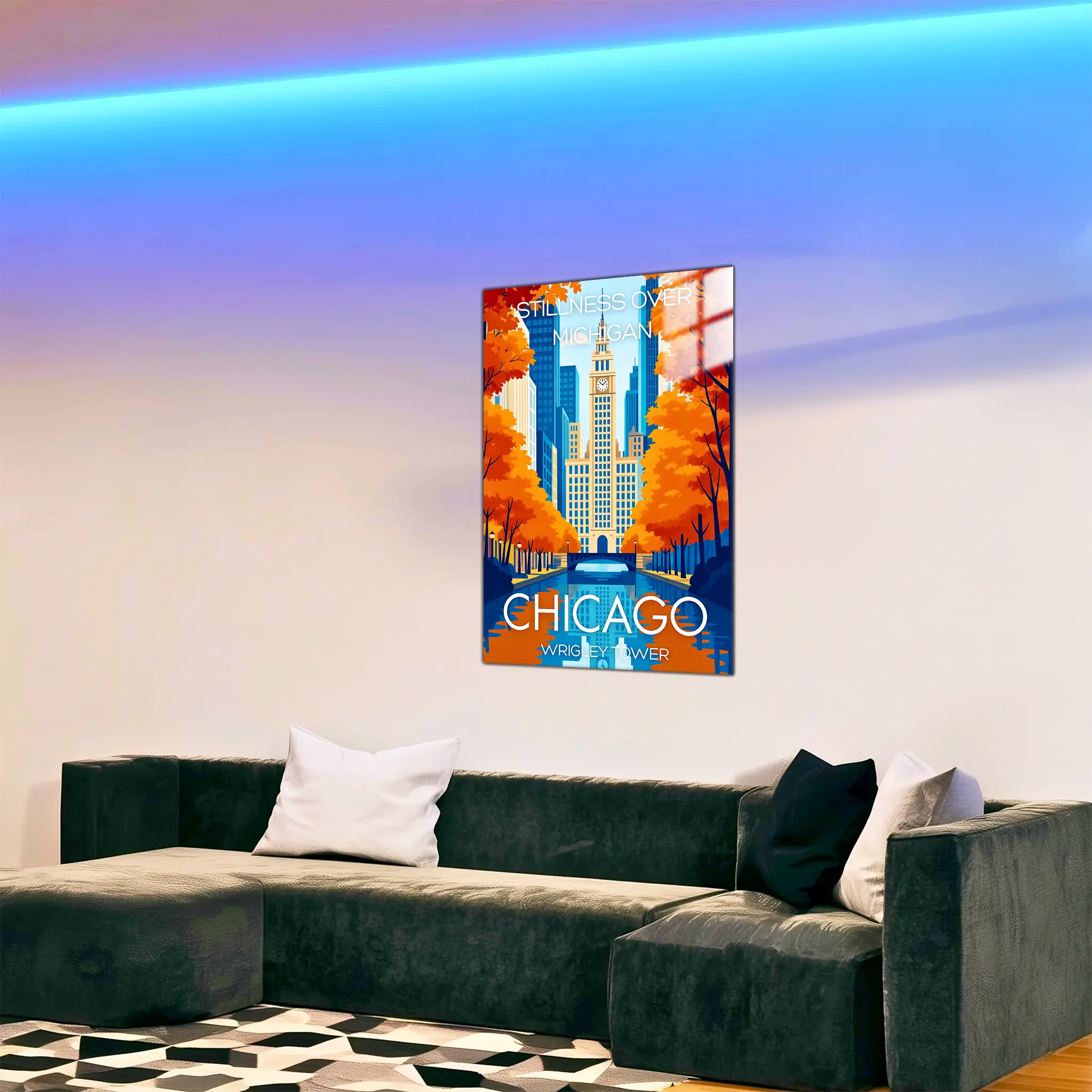 tableau-affiche-wrigley-tower-chicago-dans-le-salon | DreamWay