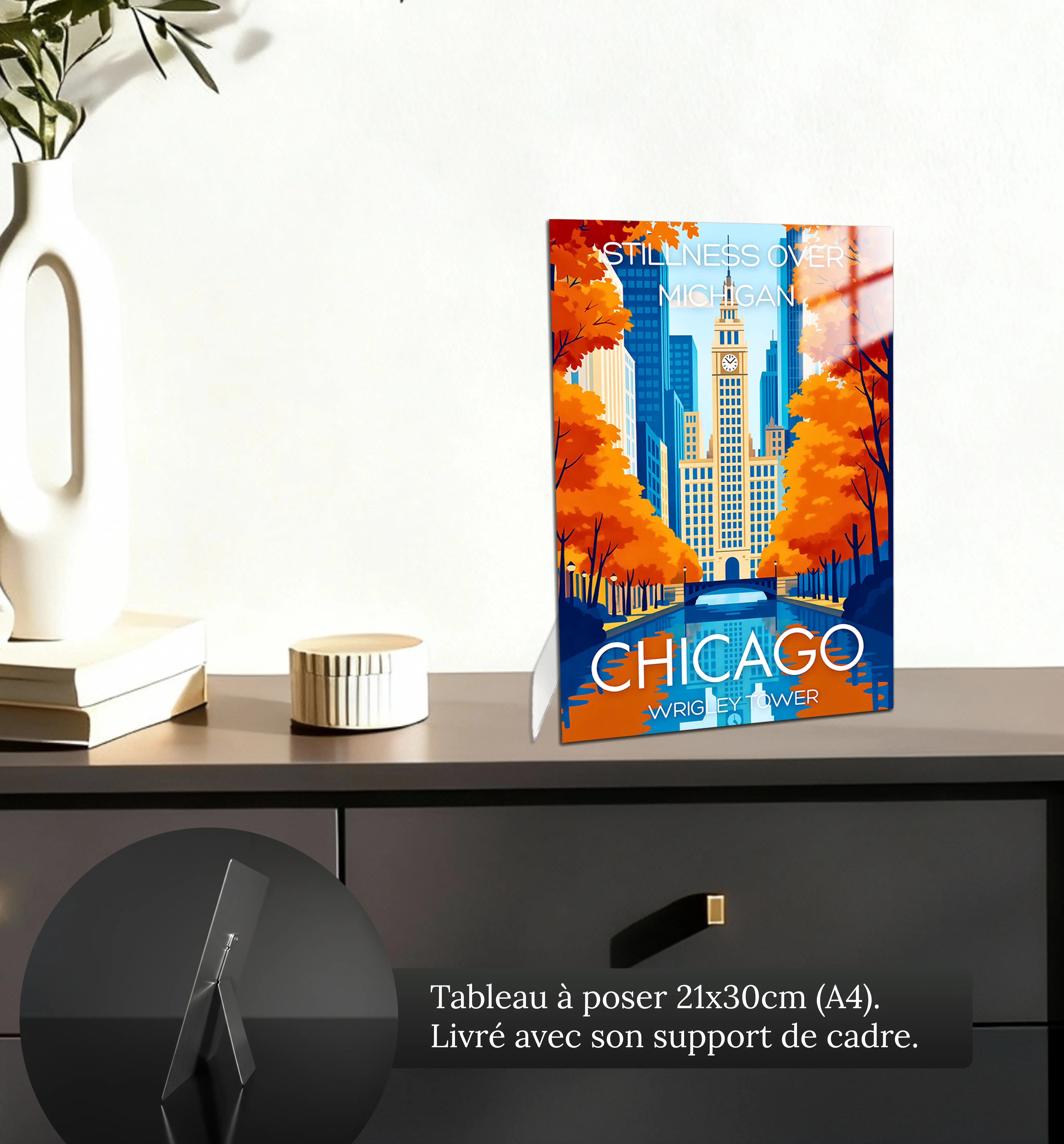 tableau-affiche-wrigley-tower-chicago-petit-format-a-poser-sur-meuble | DreamWay