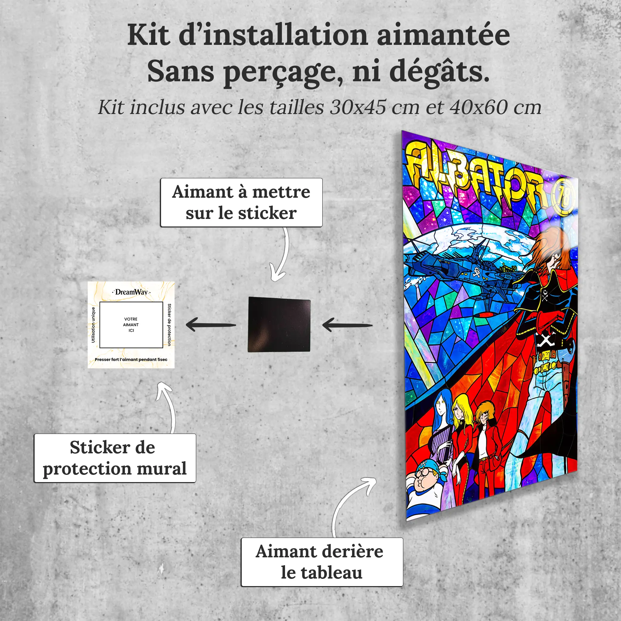 Tableau Albator 1978 Vitrail