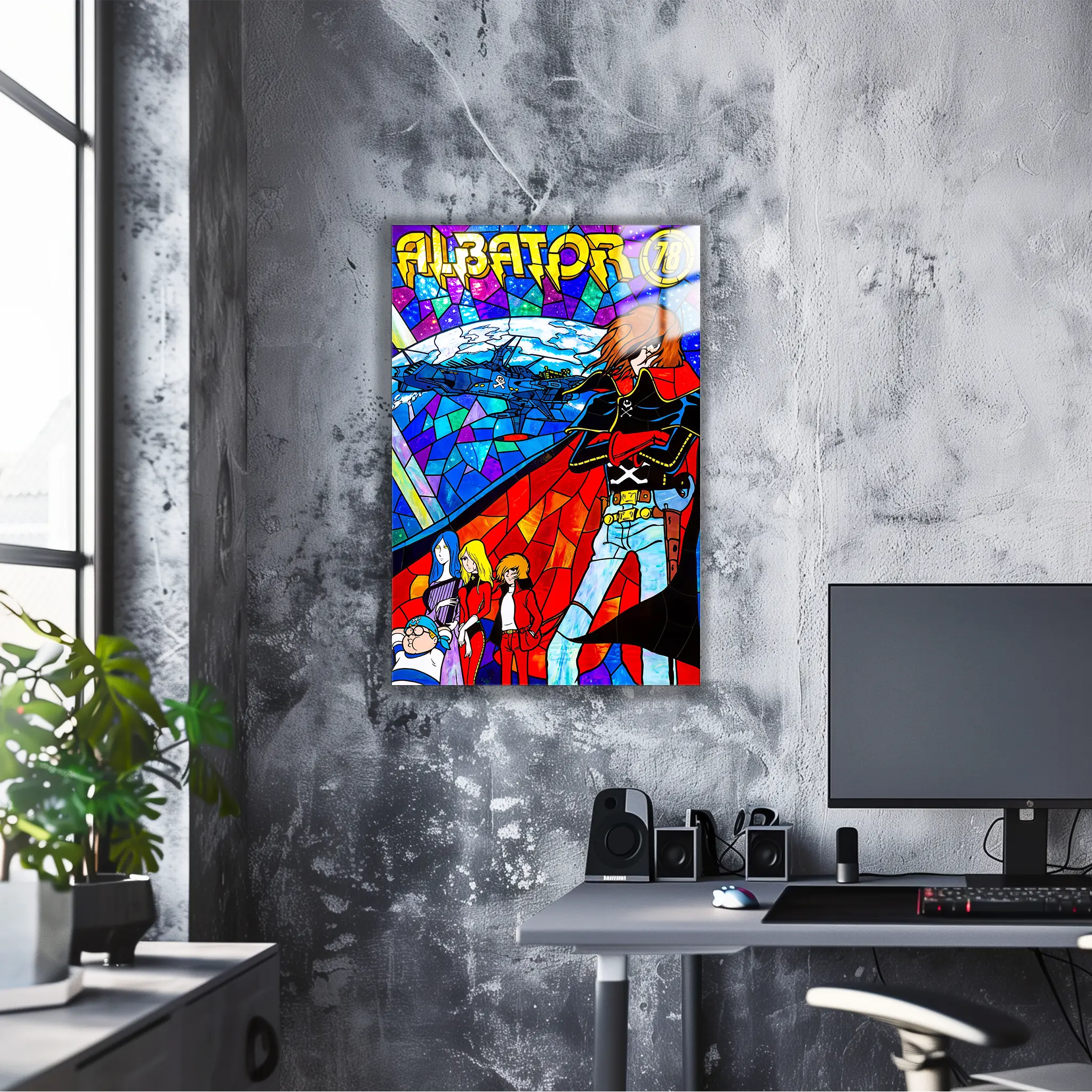 Tableau Albator 1978 Vitrail