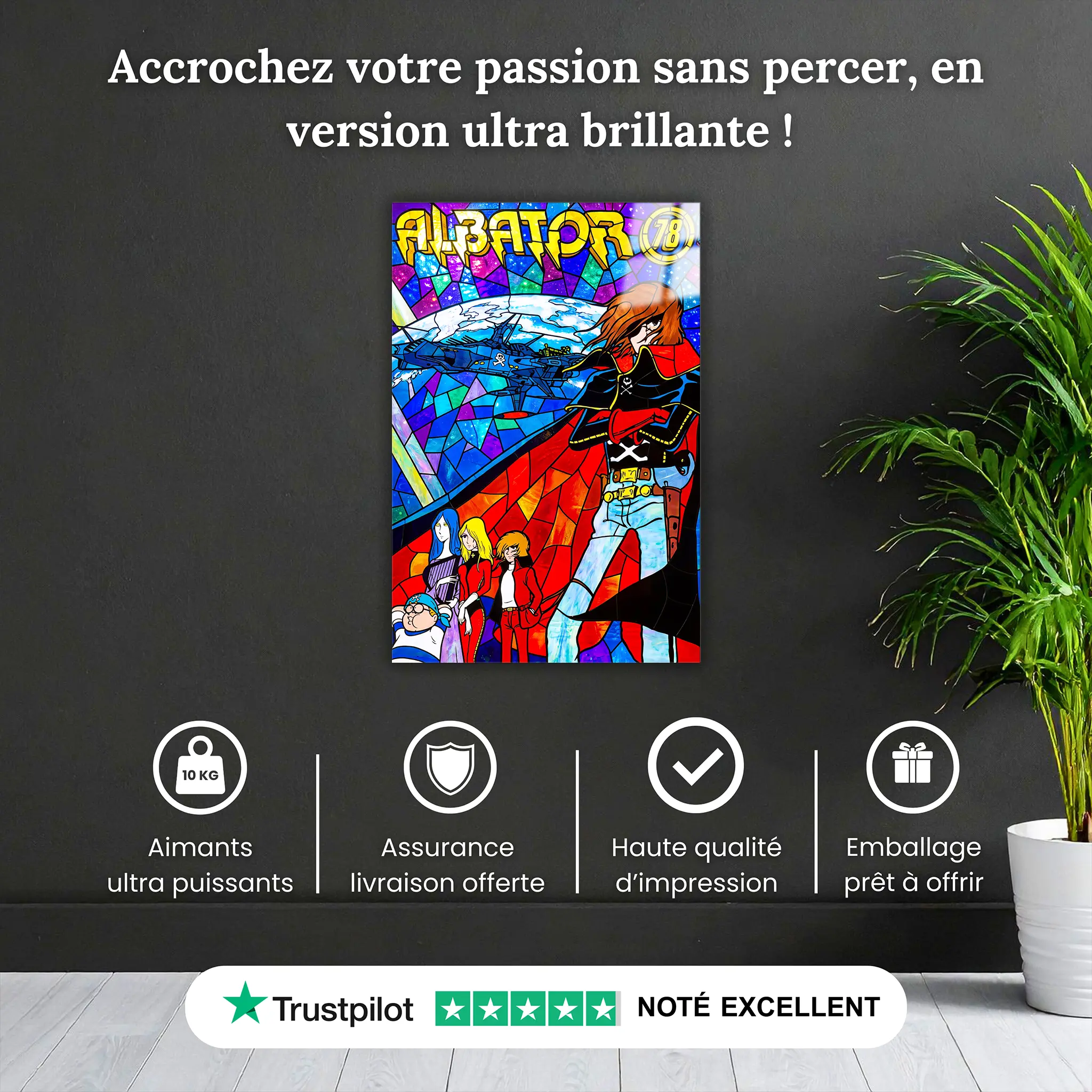 Tableau Albator 1978 Vitrail