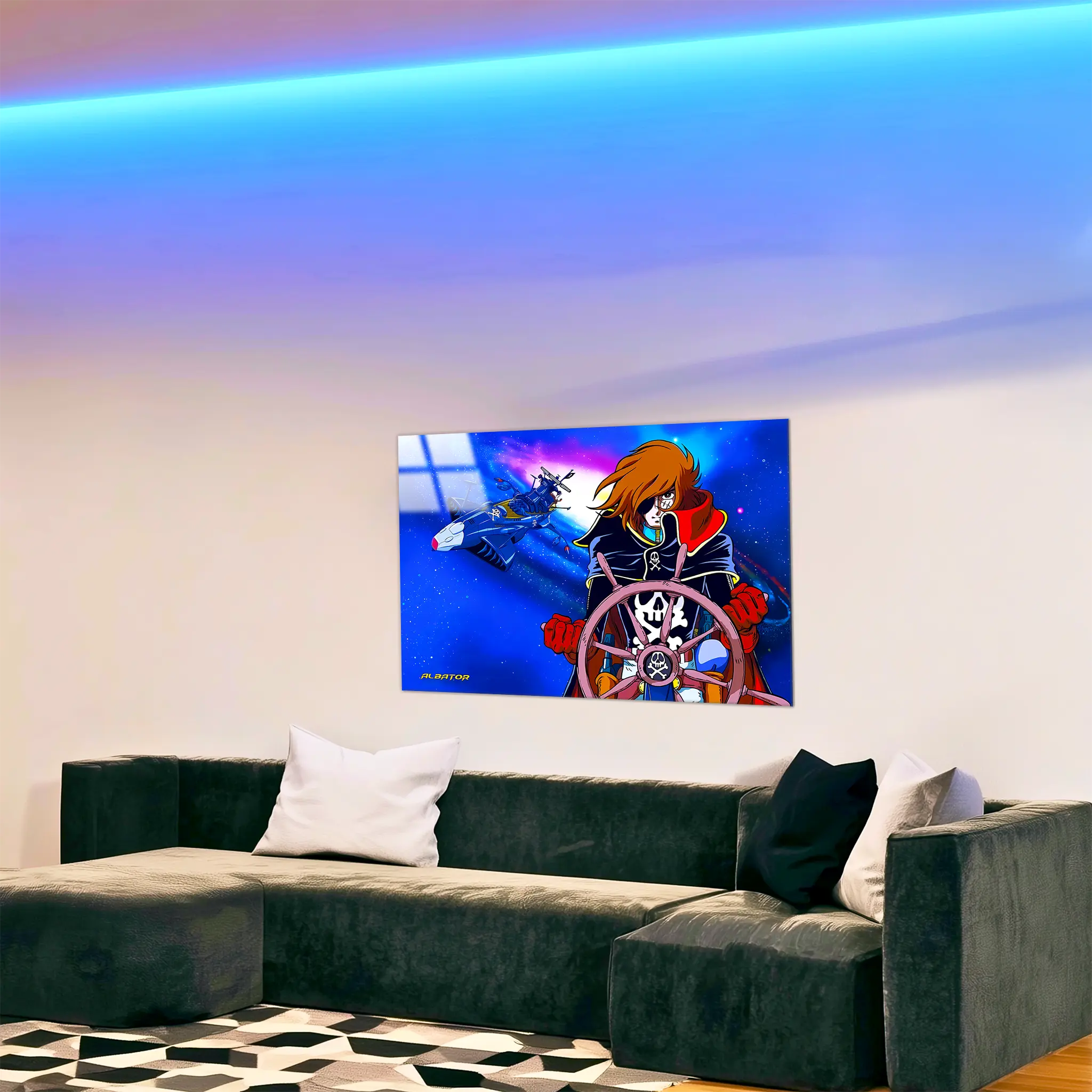 tableau-albator-et-son-vaisseau-arcadia-dans-le-salon | DreamWay