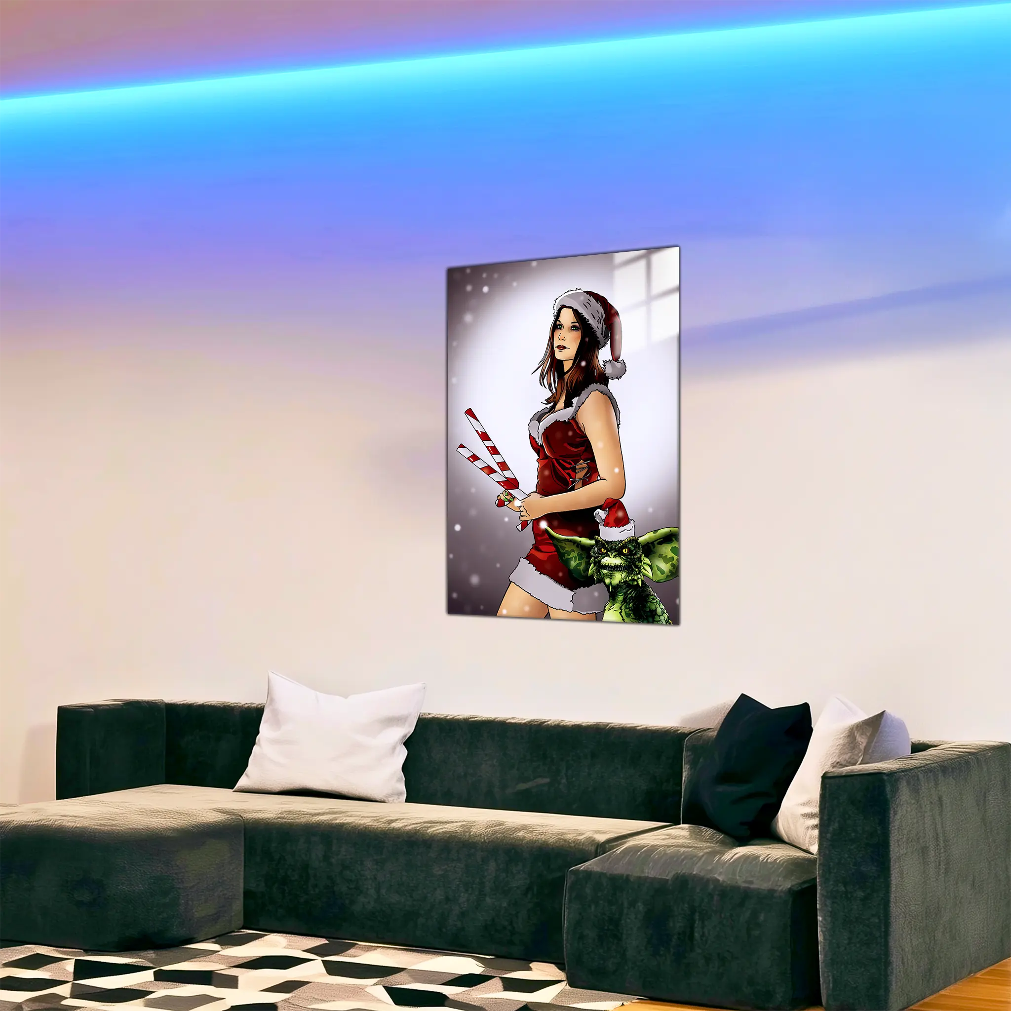 tableau-alice-et-le-gremlins-de-noel-dans-le-salon | DreamWay