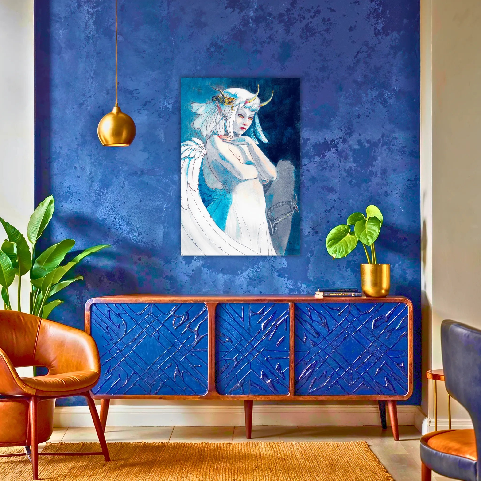 tableau-ange-dechu-au-dessus-du-buffet | DreamWay