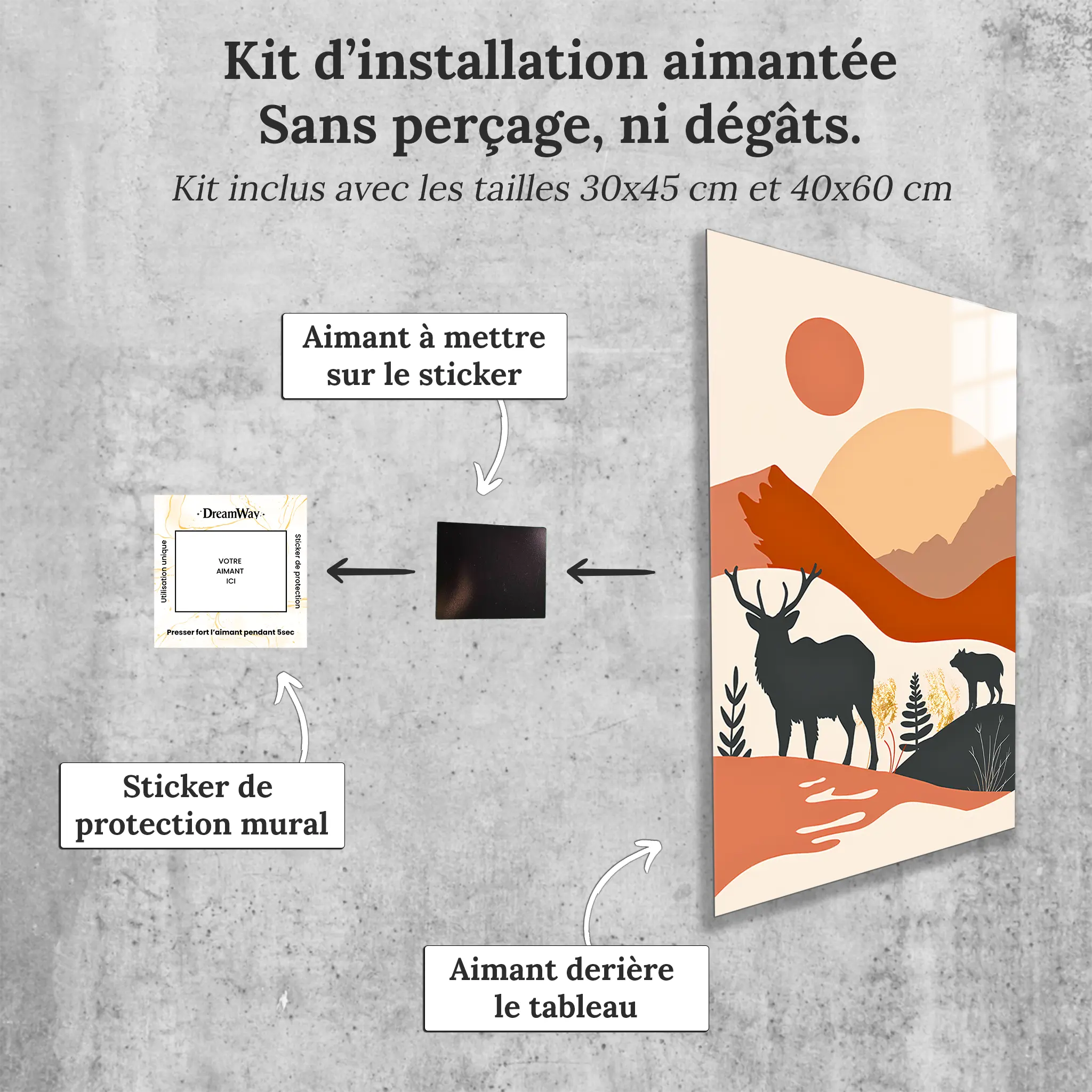 tableau-animal-boheme-avec-installation-aimantee | DreamWay