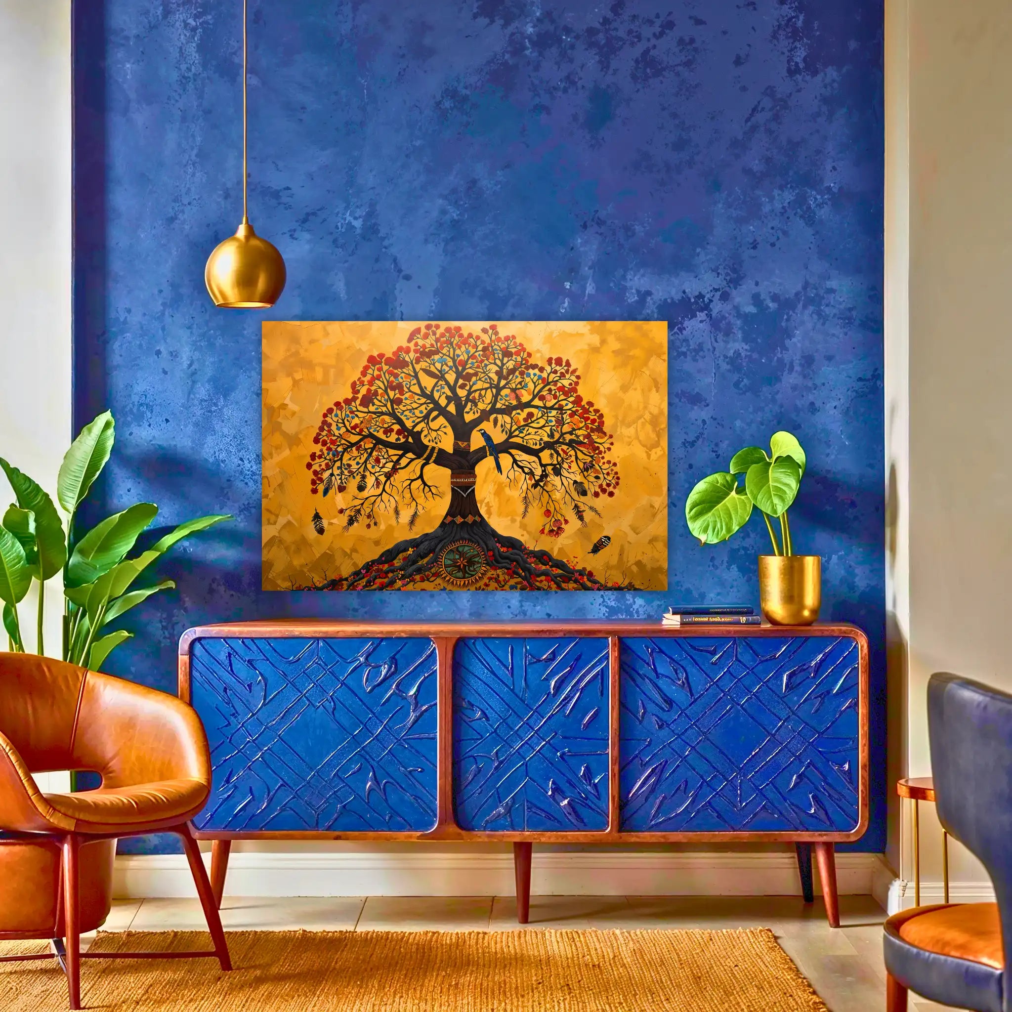 tableau-arbre-de-vie-amerindien-au-dessus-du-buffet | DreamWay