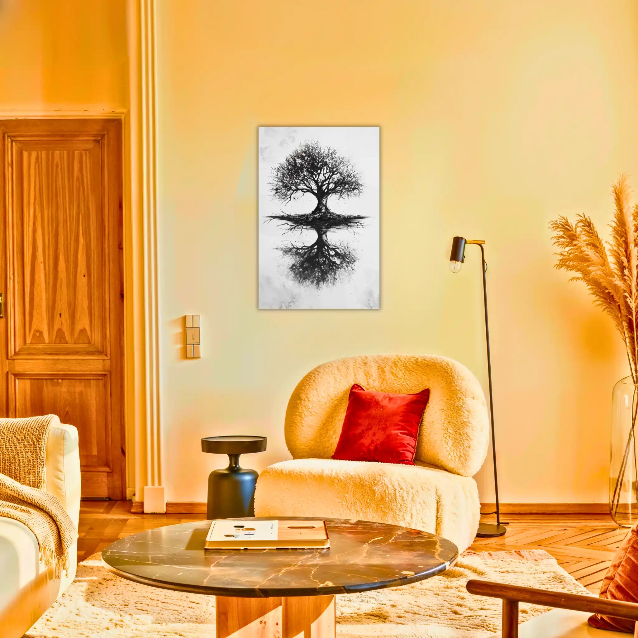 tableau-arbre-de-vie-au-fusain-au-salon | DreamWay