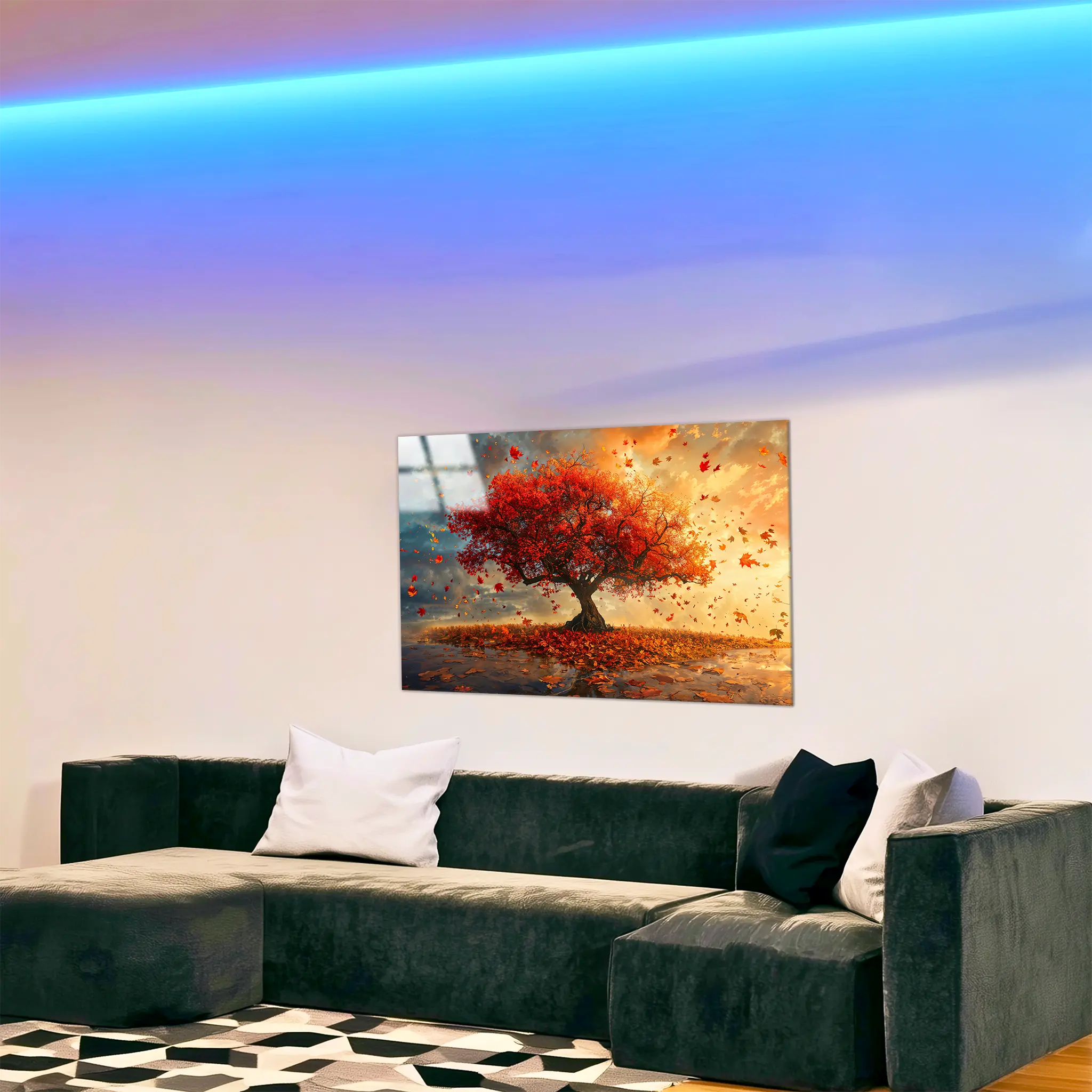 tableau-arbre-de-vie-automnale-dans-le-salon | DreamWay