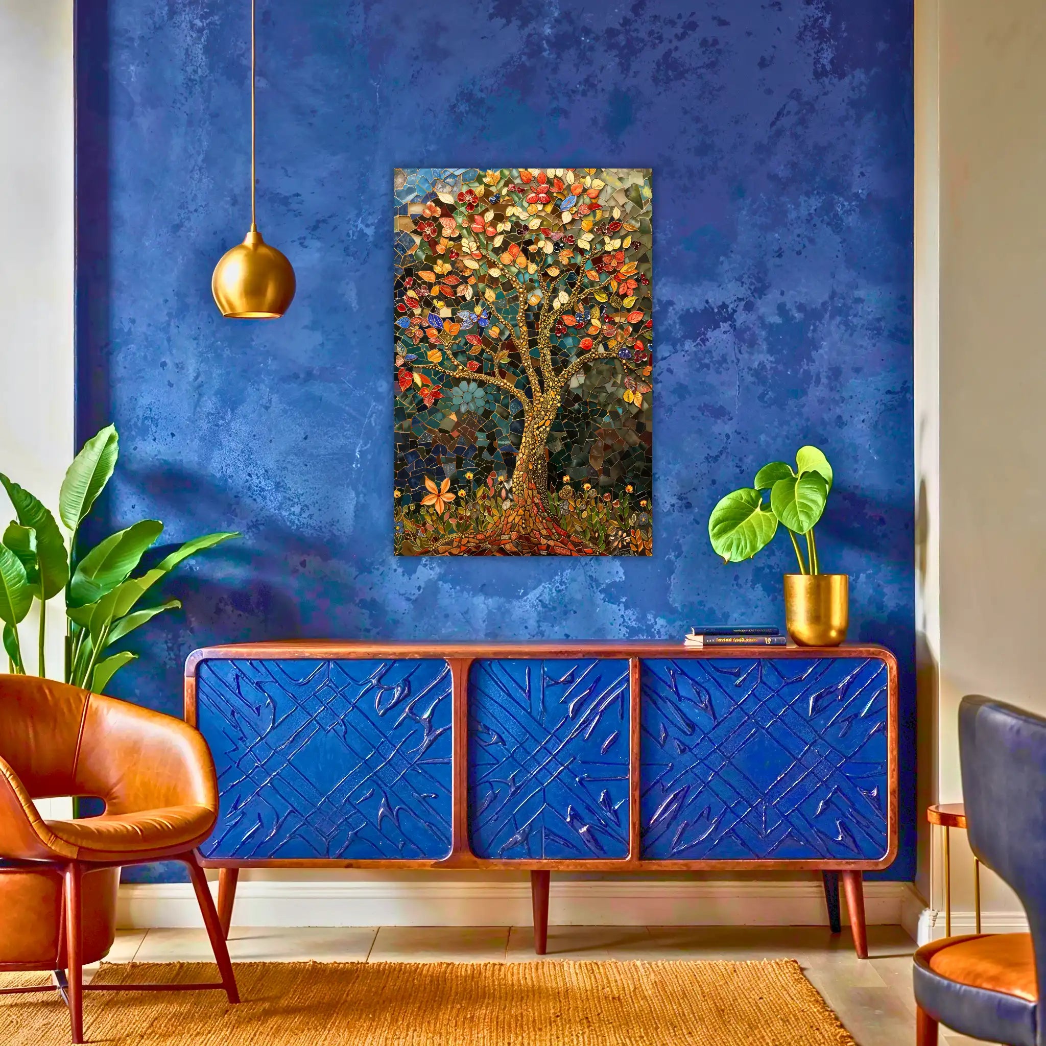tableau-arbre-de-vie-automnale-emaux-au-dessus-du-buffet | DreamWay