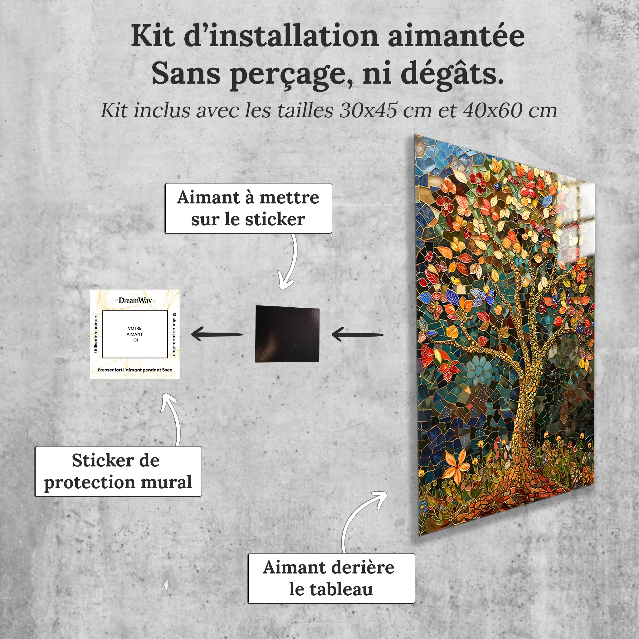 tableau-arbre-de-vie-automnale-emaux-avec-installation-aimantee | DreamWay