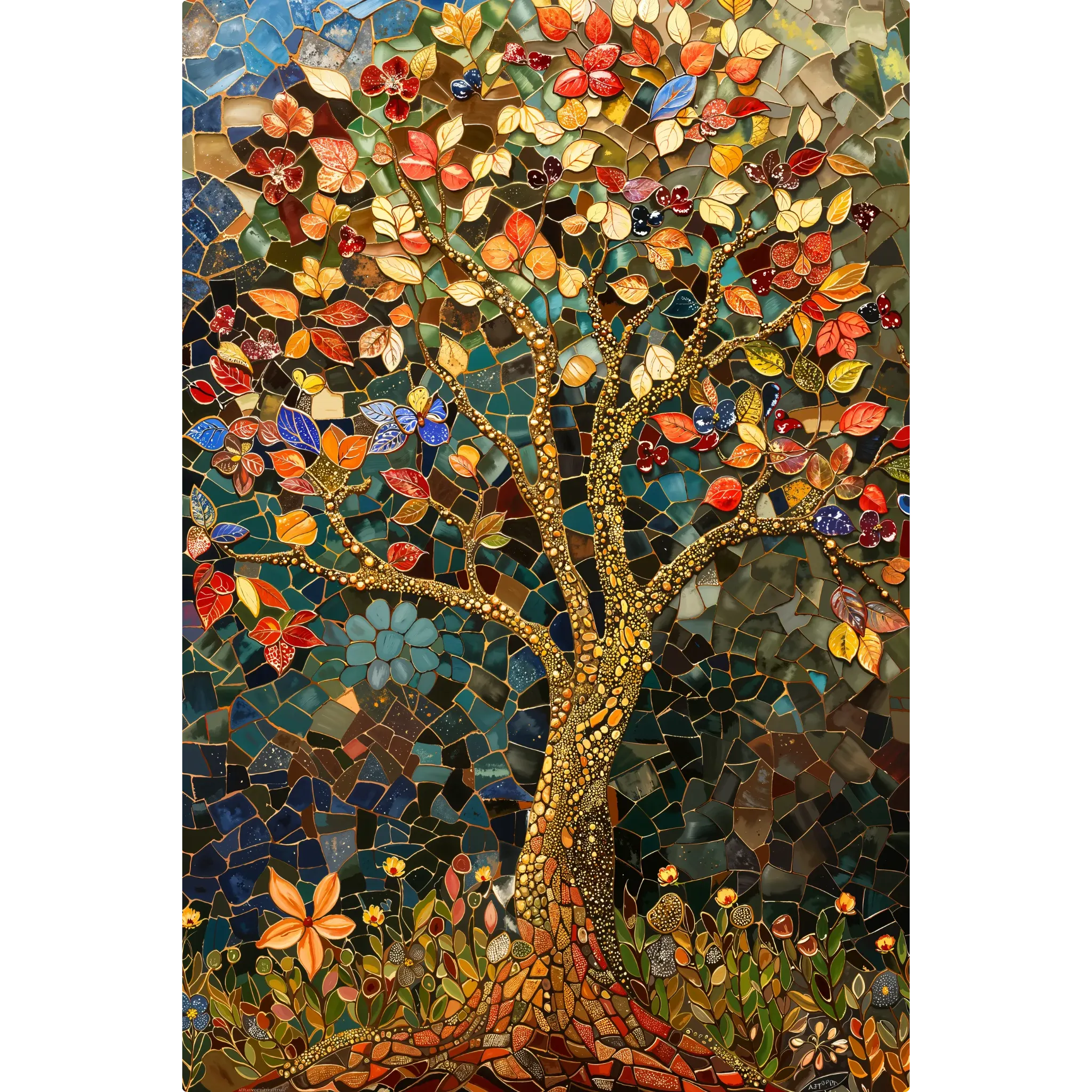 tableau-arbre-de-vie-automnale-emaux | DreamWay