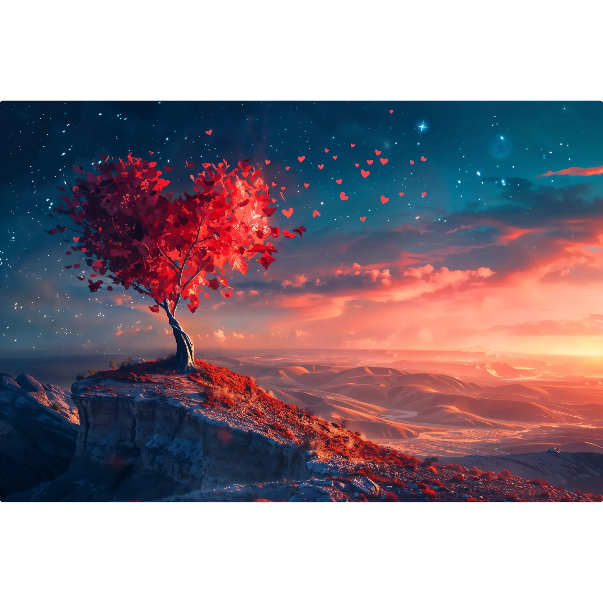 tableau-arbre-de-vie-avec-coeur-rouge | DreamWay