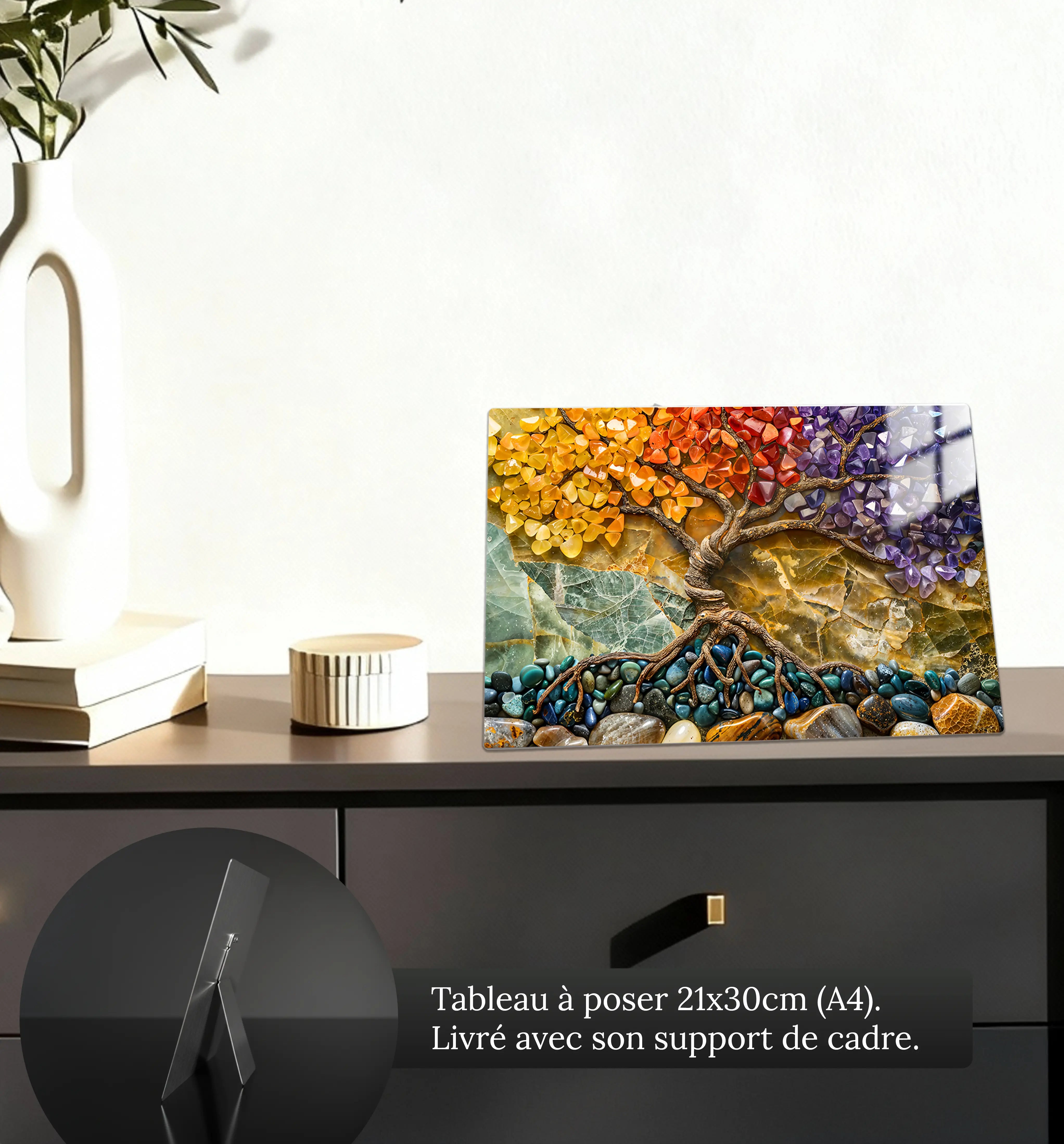 tableau-arbre-de-vie-avec-pierres-petit-format-a-poser-sur-meuble | DreamWay