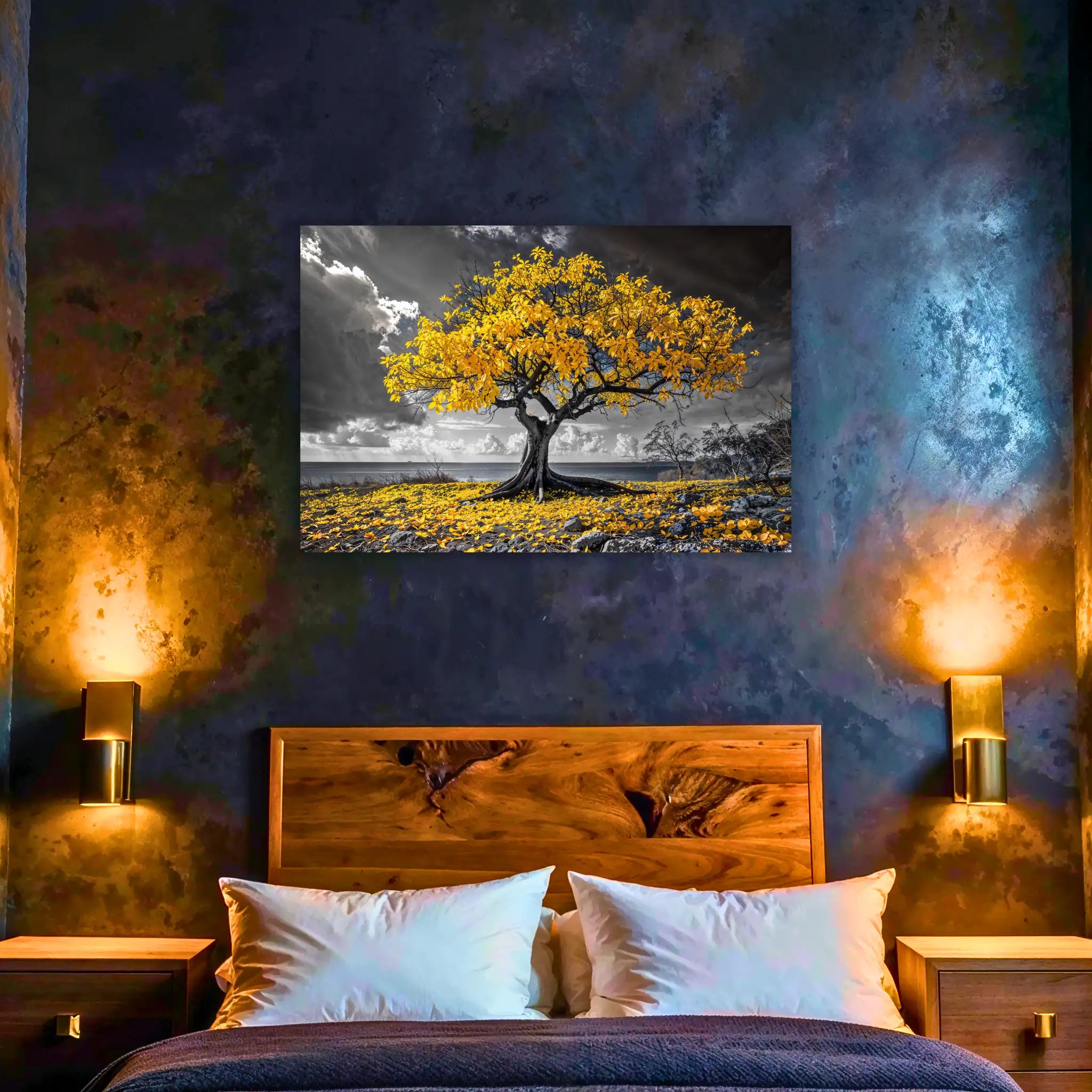 tableau-arbre-de-vie-blanc-jaune | DreamWay
