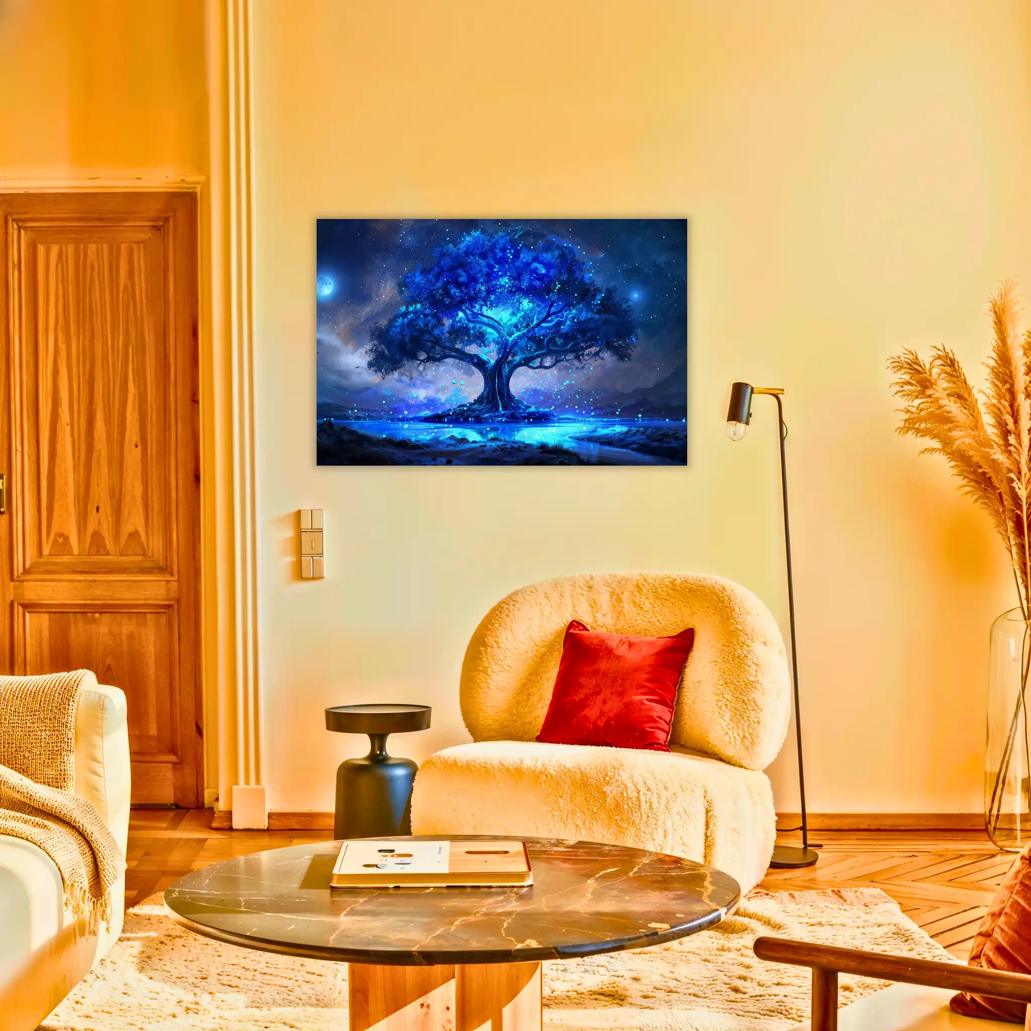 tableau-arbre-de-vie-bleu-au-salon | DreamWay