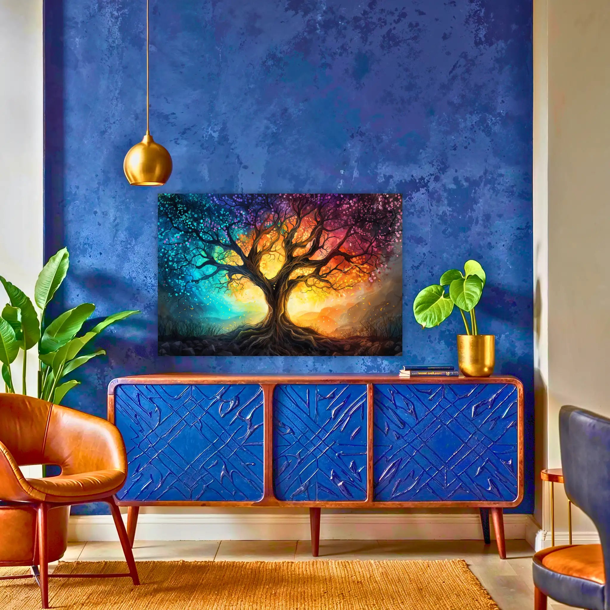 tableau-arbre-de-vie-couleur-au-dessus-du-buffet | DreamWay