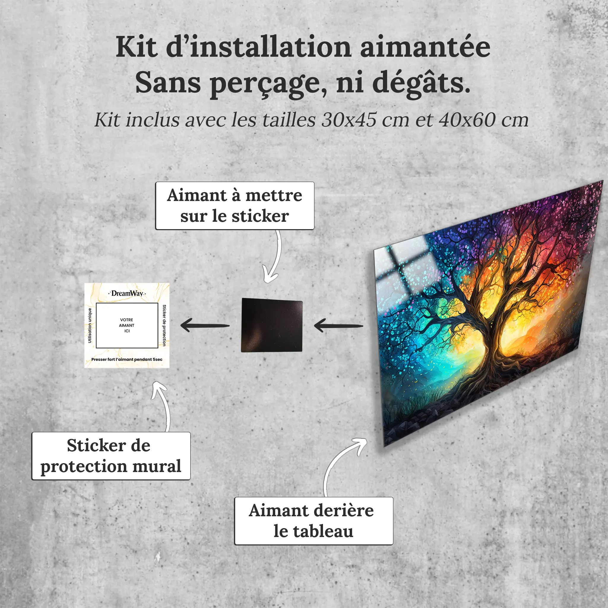 tableau-arbre-de-vie-couleur-avec-installation-aimantee | DreamWay