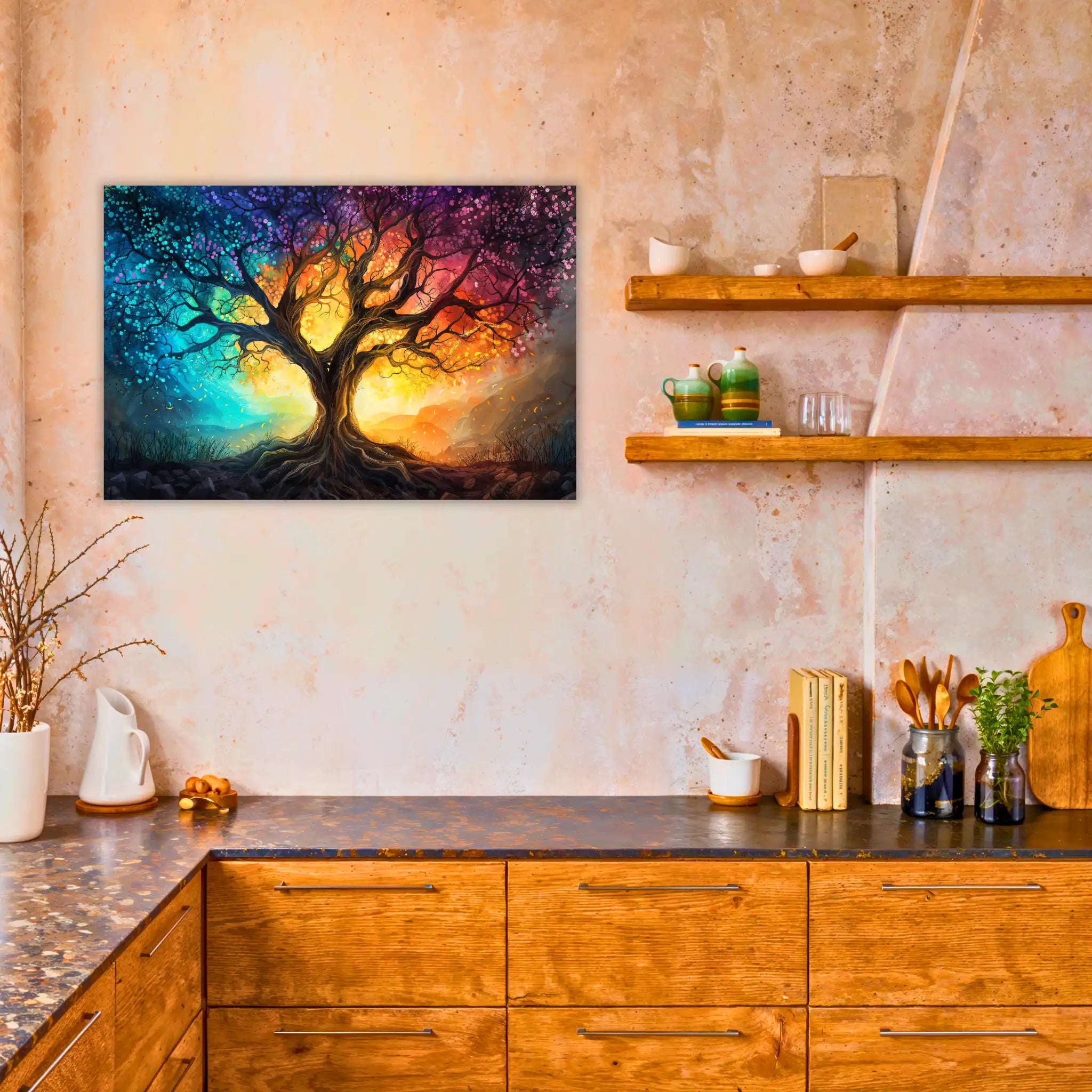 tableau-arbre-de-vie-couleur-dans-la-cuisine | DreamWay