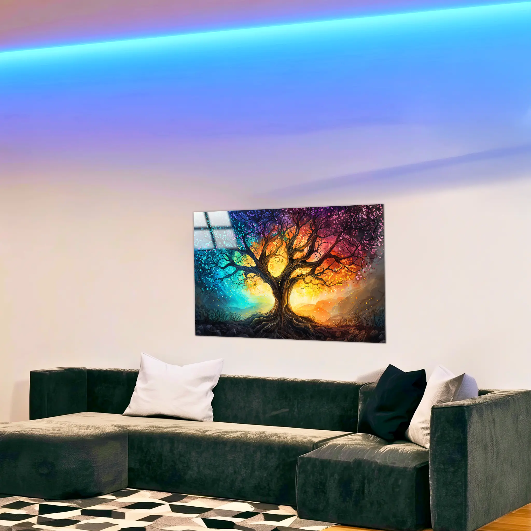 tableau-arbre-de-vie-couleur-dans-le-salon | DreamWay