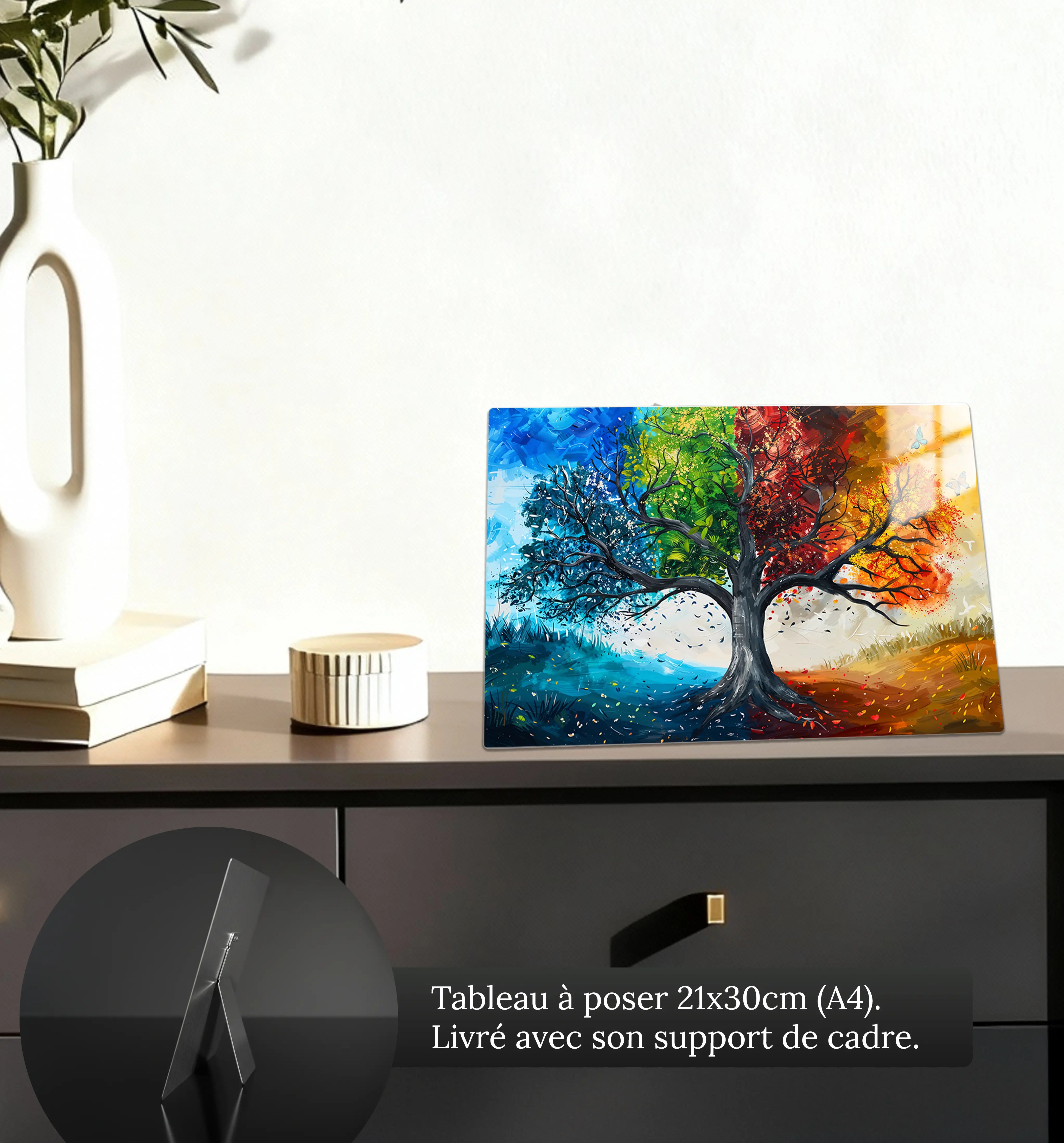 tableau-arbre-de-vie-des-quatres-saisons-petit-format-a-poser-sur-meuble | DreamWay