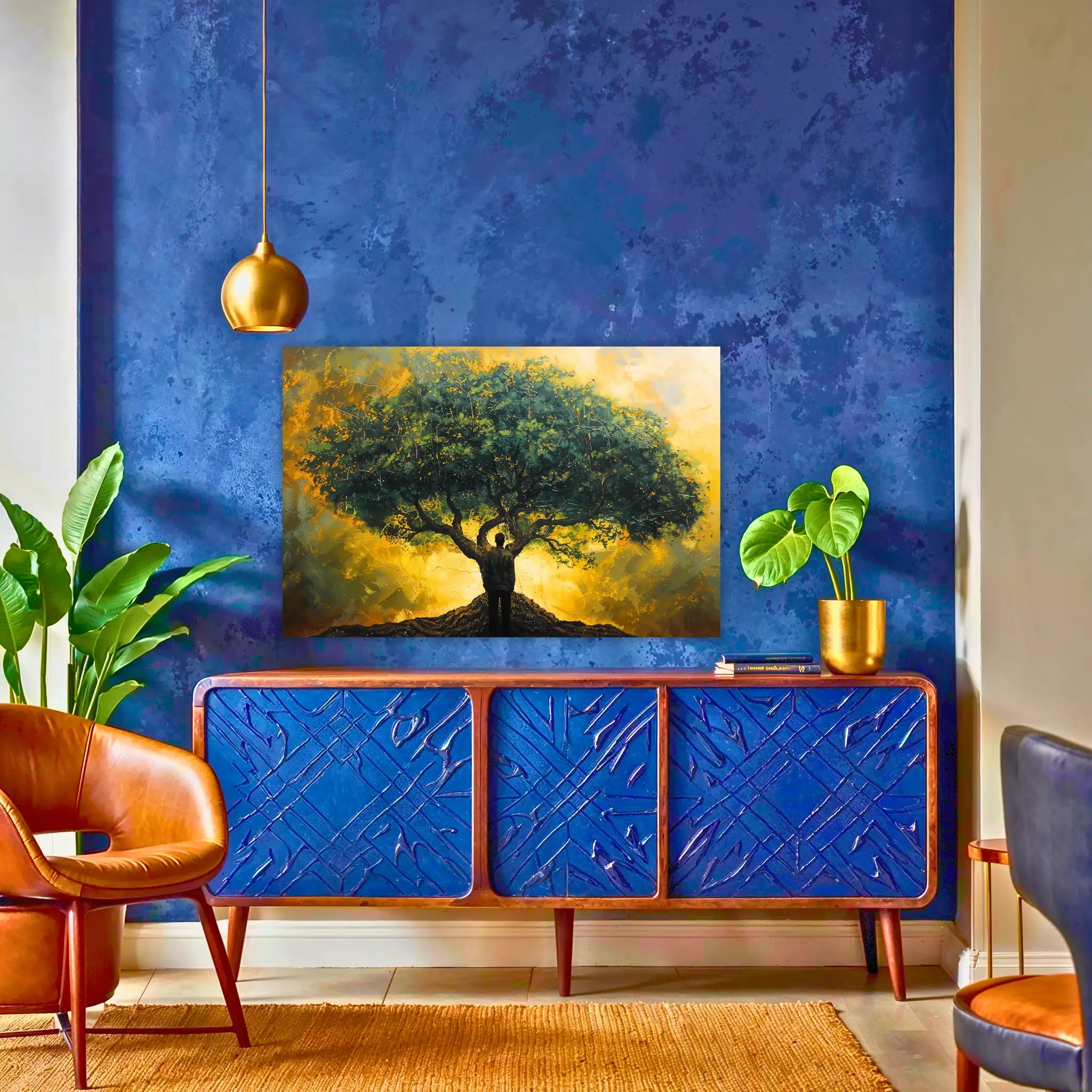 tableau-arbre-de-vie-et-homme-au-dessus-du-buffet | DreamWay