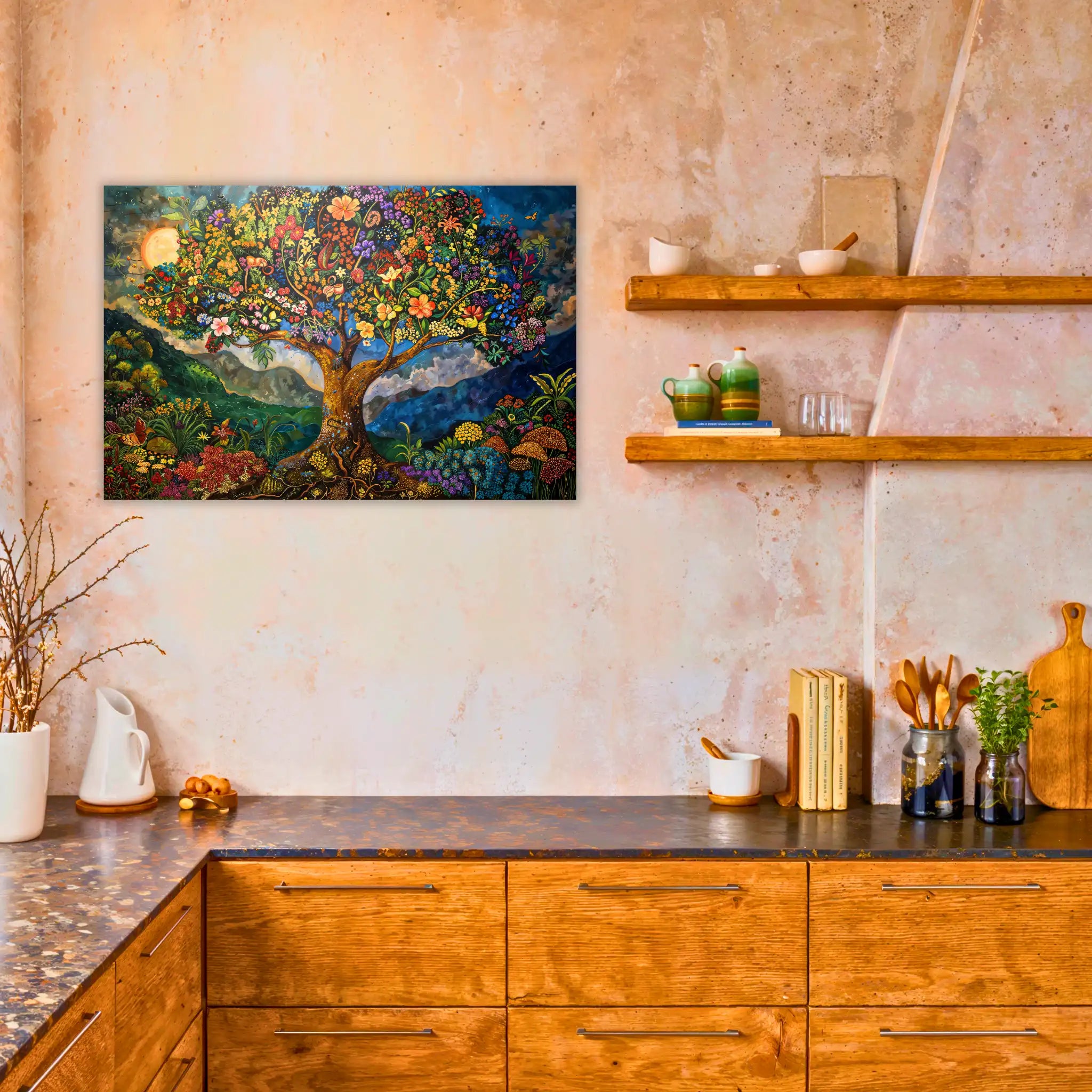 tableau-arbre-de-vie-haitien-dans-la-cuisine | DreamWay