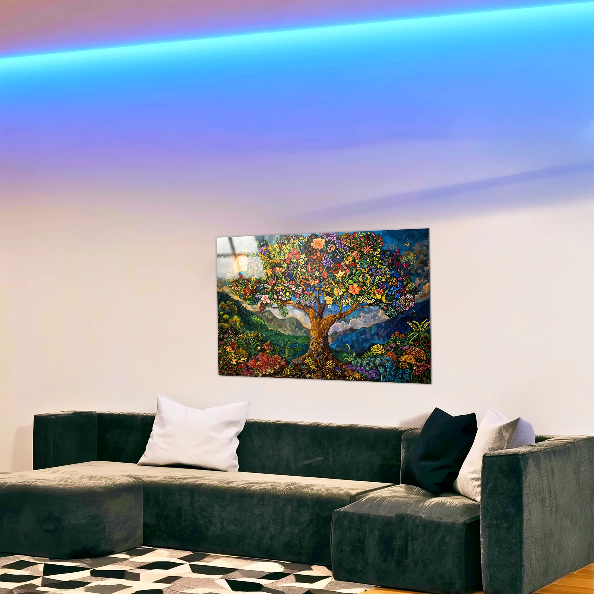 tableau-arbre-de-vie-haitien-dans-le-salon | DreamWay