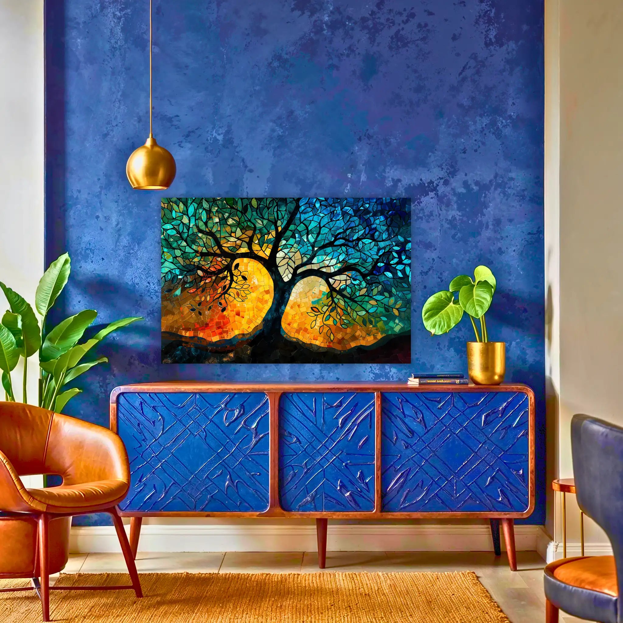 tableau-arbre-de-vie-moderne-au-dessus-du-buffet | DreamWay