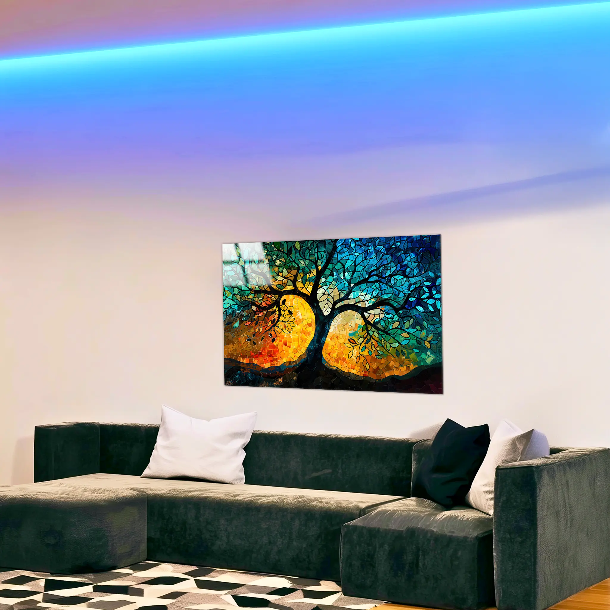 tableau-arbre-de-vie-moderne-dans-le-salon | DreamWay