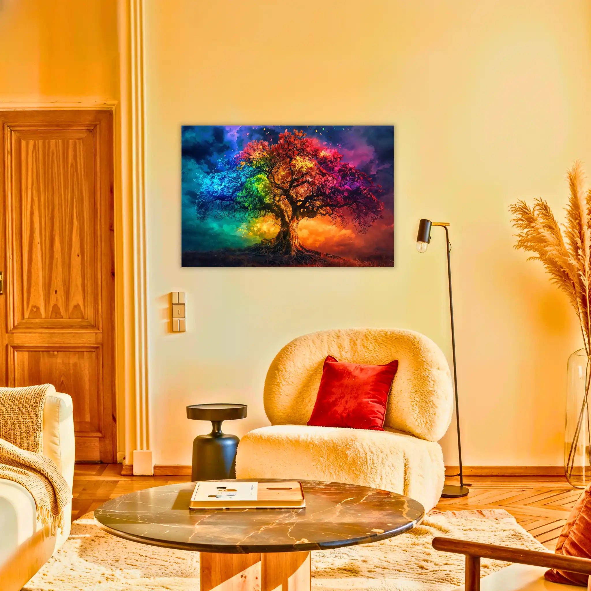 tableau-arbre-de-vie-multicolore-au-salon | DreamWay