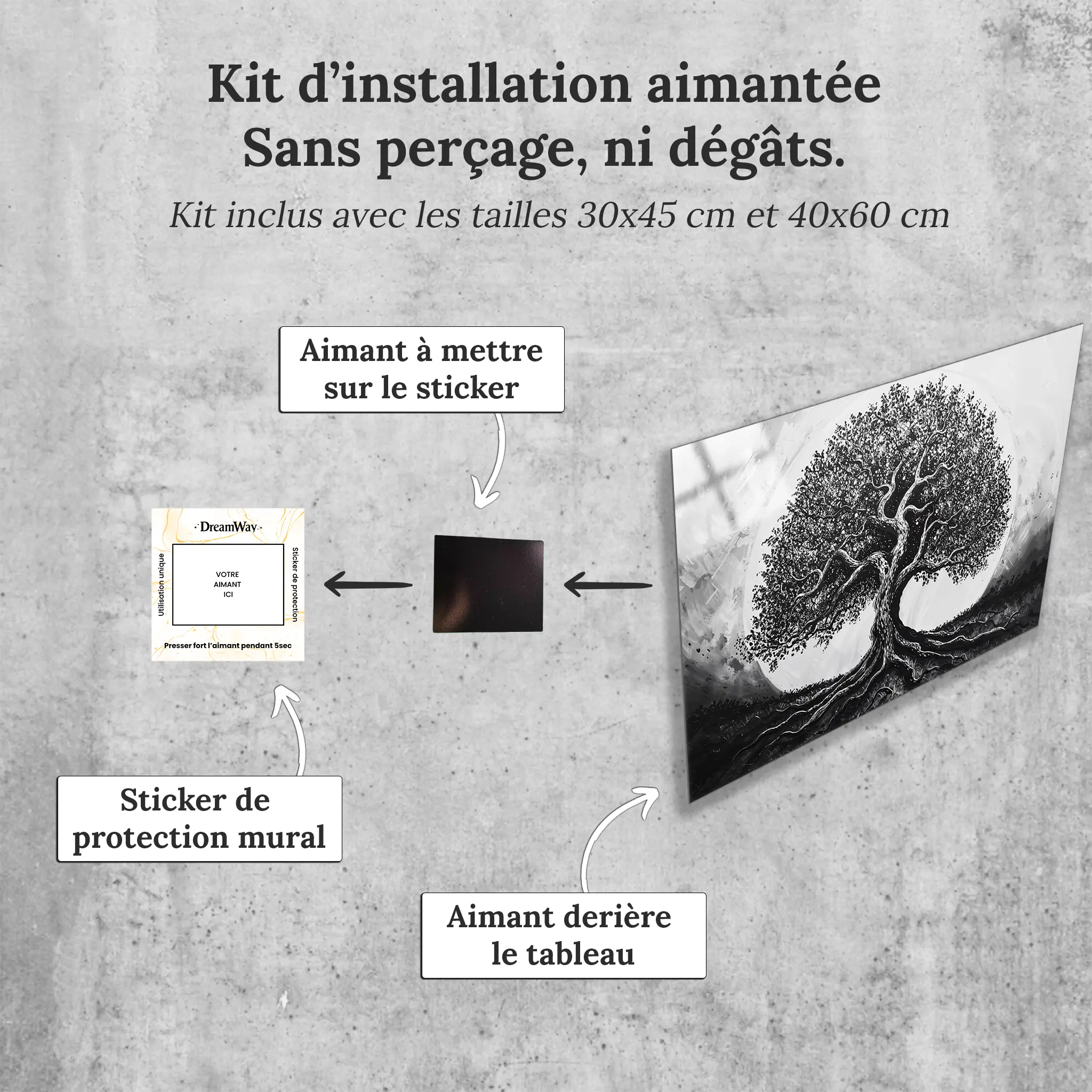 tableau-arbre-de-vie-noir-avec-installation-aimantee | DreamWay