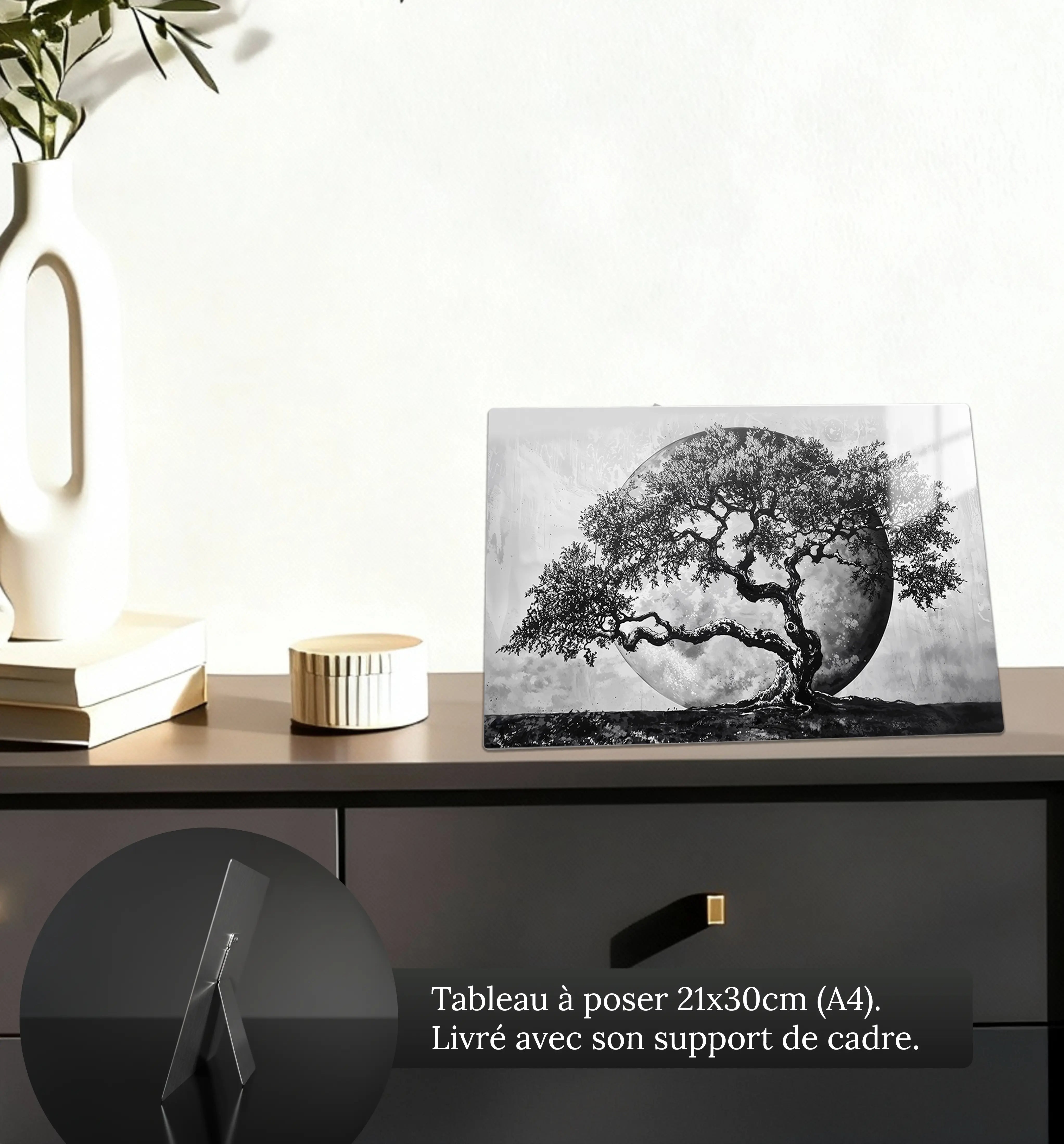tableau-arbre-de-vie-noir-et-blanc-petit-format-a-poser-sur-meuble | DreamWay