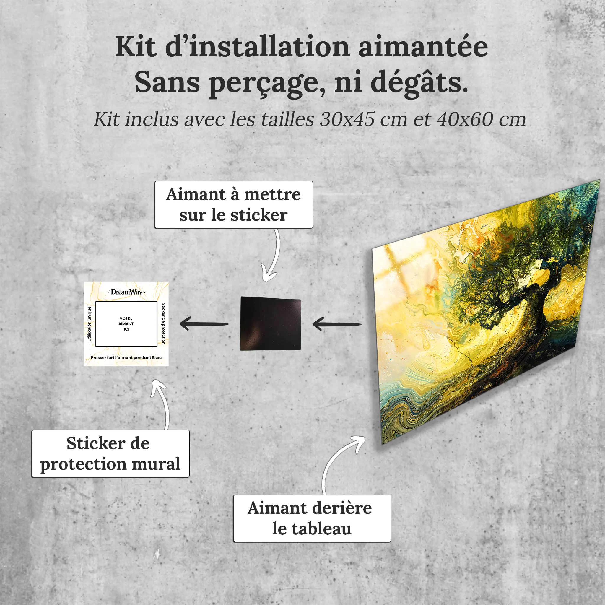 tableau-arbre-de-vie-peinture-avec-installation-aimantee | DreamWay