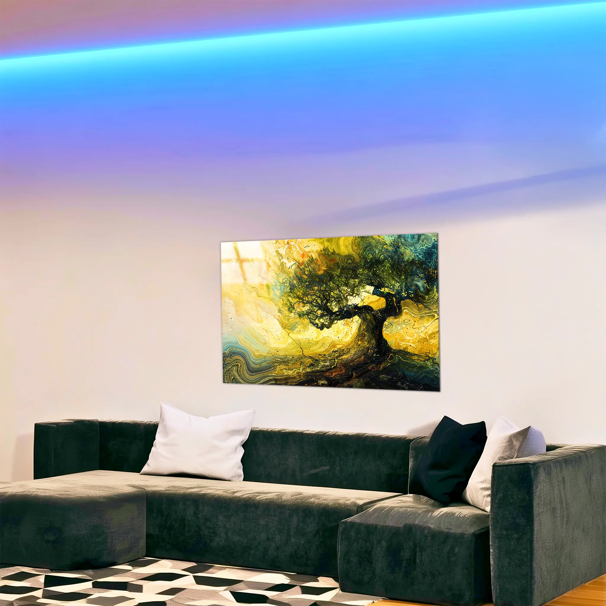 tableau-arbre-de-vie-peinture-dans-le-salon | DreamWay
