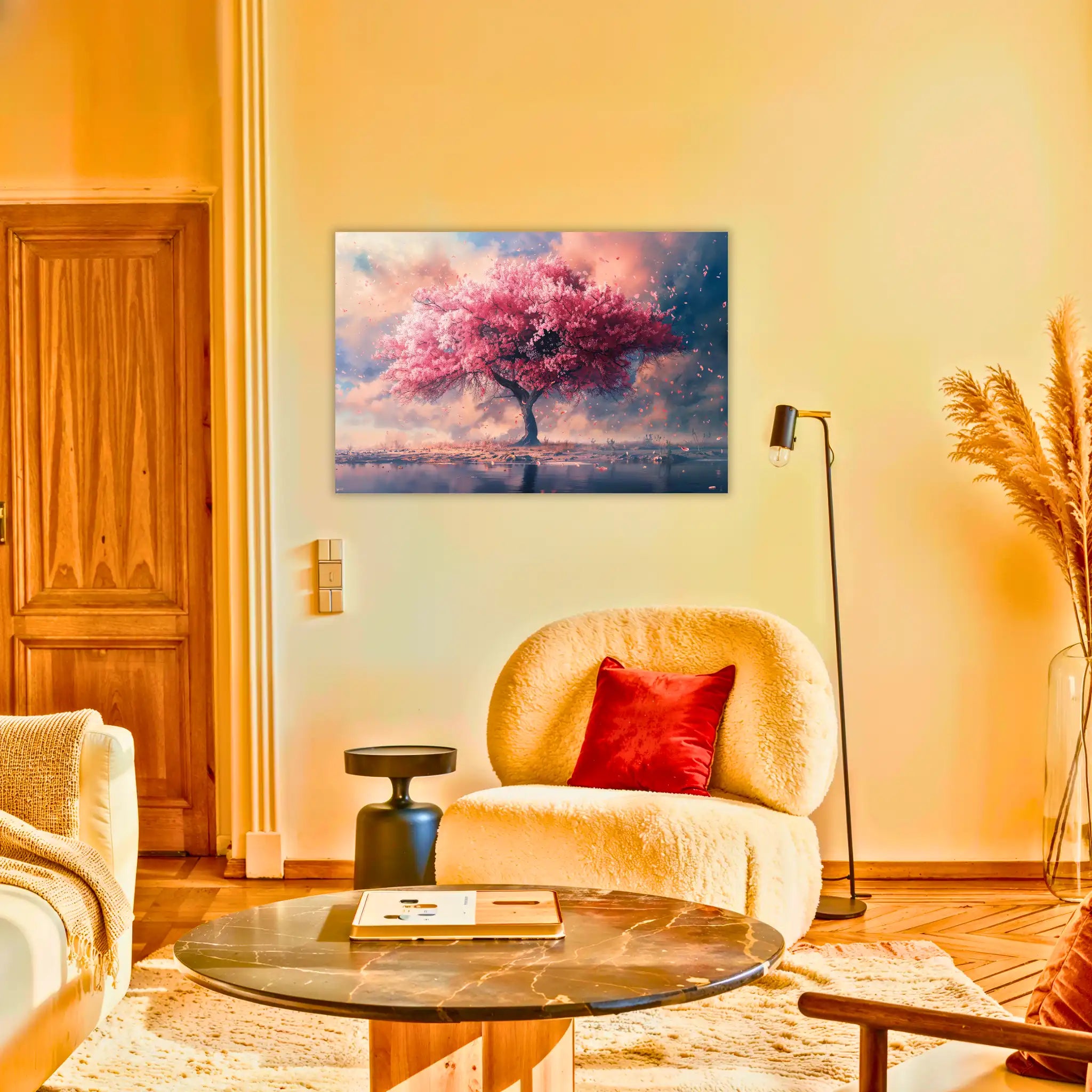 tableau-arbre-de-vie-rose-au-salon | DreamWay
