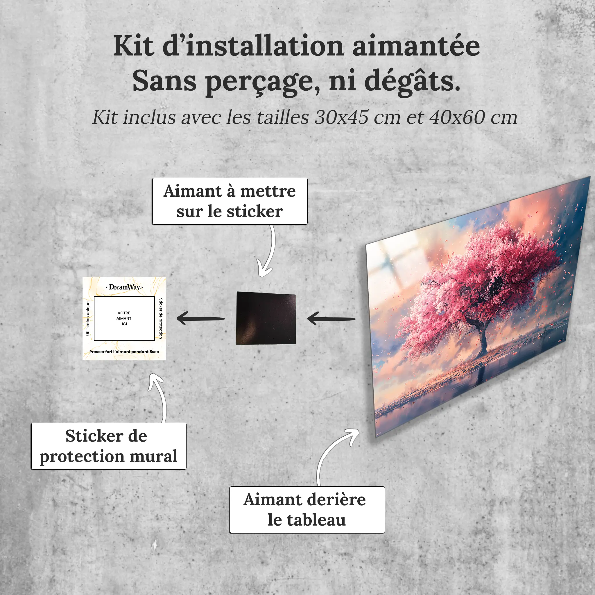 tableau-arbre-de-vie-rose-avec-installation-aimantee | DreamWay