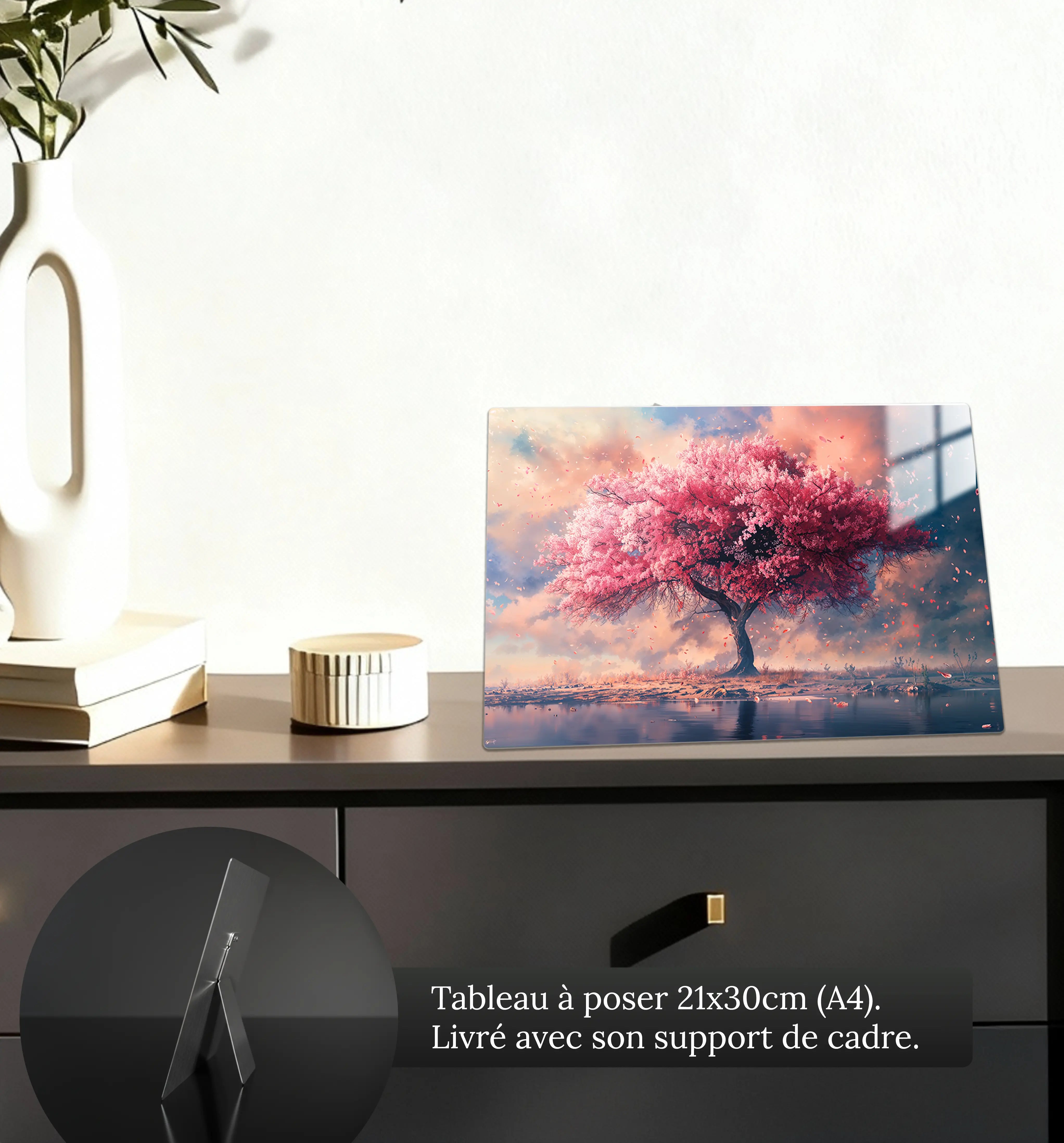 tableau-arbre-de-vie-rose-petit-format-a-poser-sur-meuble | DreamWay