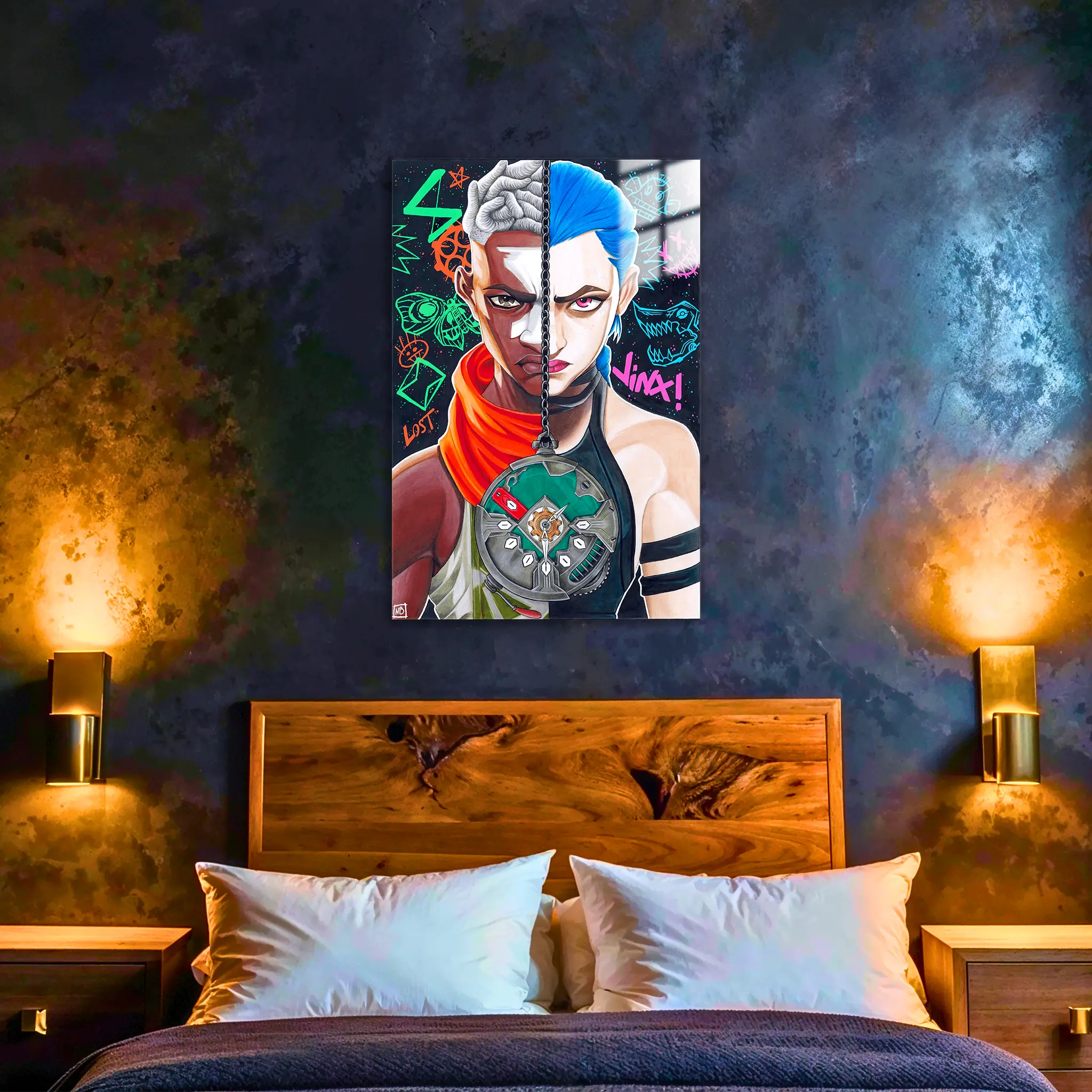 tableau-arcane-jinx-et-ekko-dans-la-chambre | DreamWay